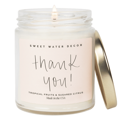 Thank You! Soy Candle - Clear Jar - 9 oz (Island Air)