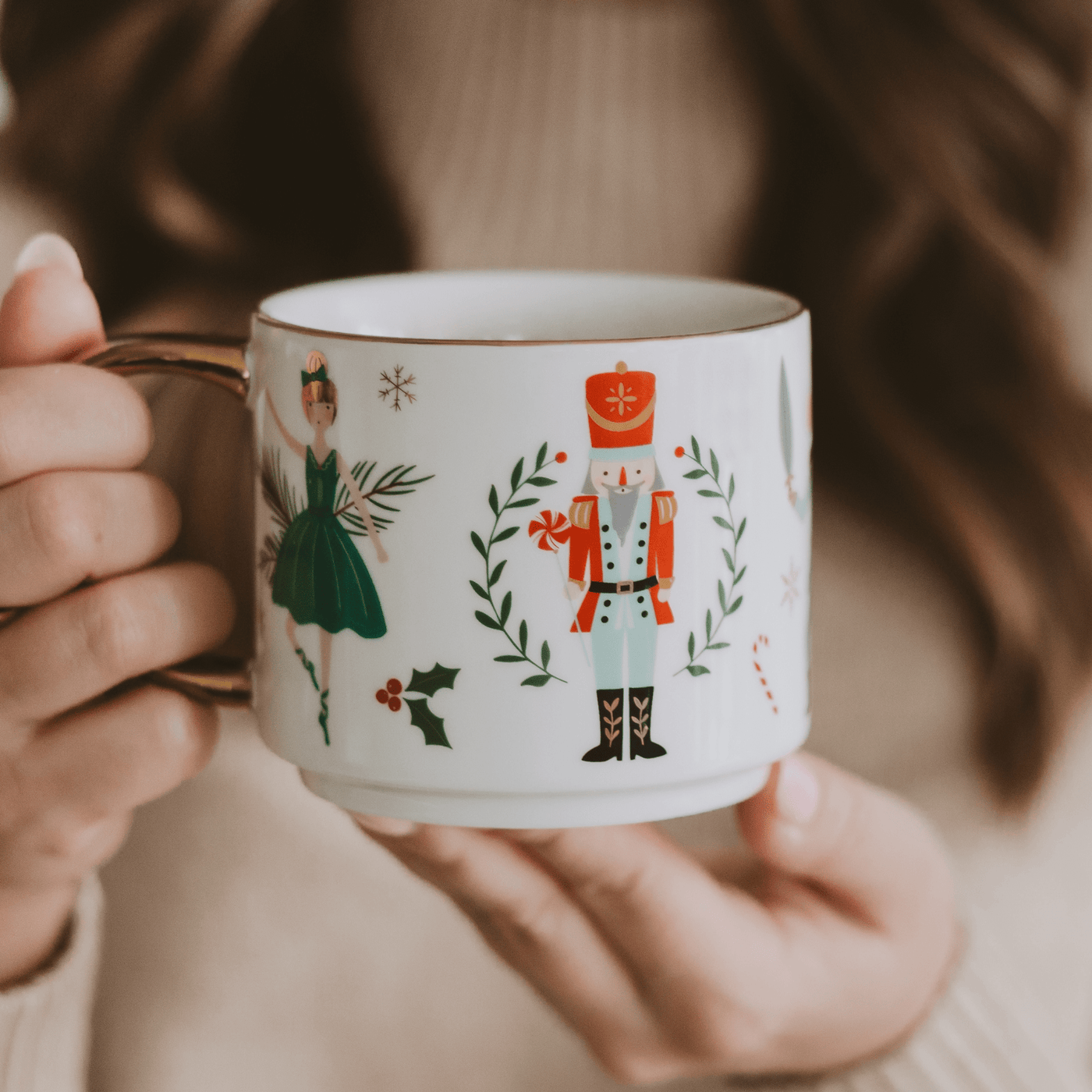 Nutcracker 14oz. Gold Handle Coffee Mug