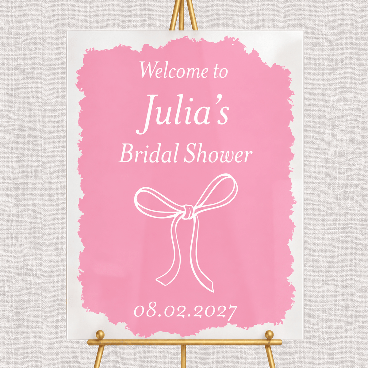Elegant Bow Personalized Bridal Shower Sign