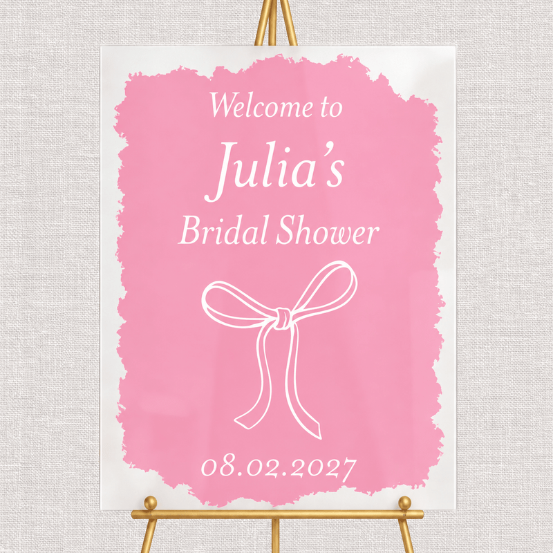 Elegant Bow Personalized Bridal Shower Sign