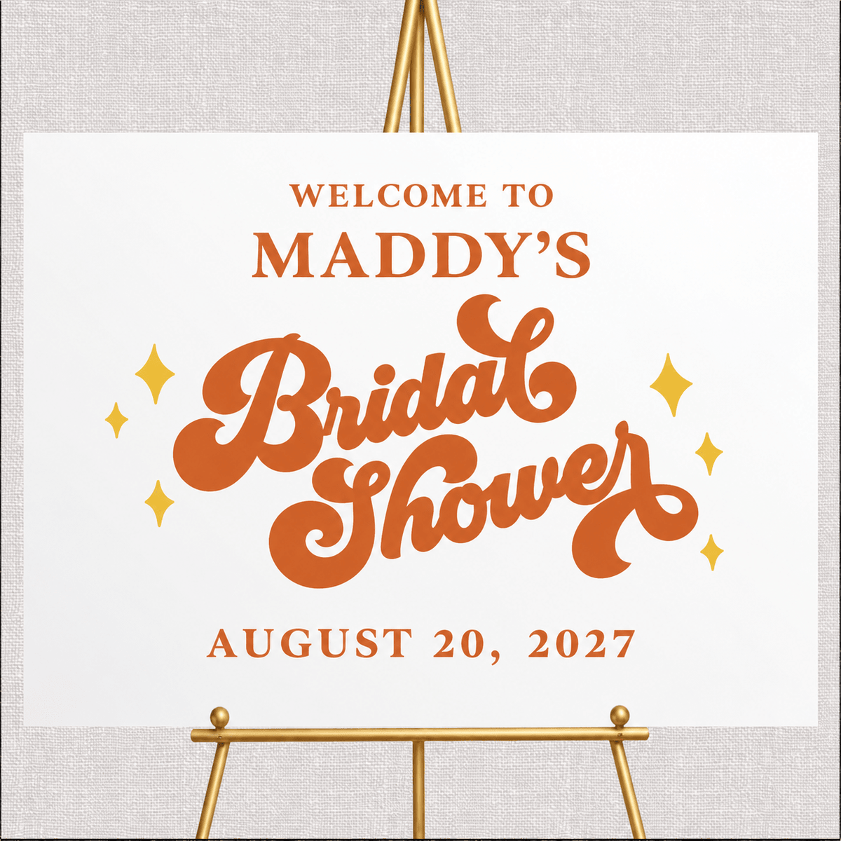 Retro Sparkle Acrylic Bridal Shower Sign
