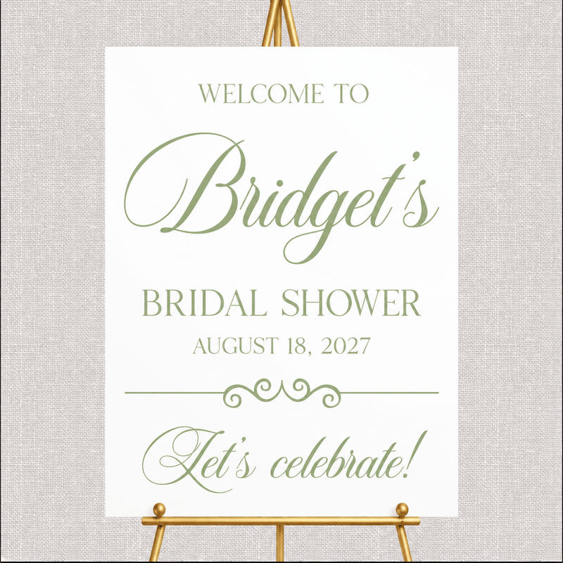 Elegant Almost Mrs Bridal Shower Welcome Sign