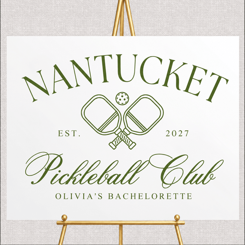 Pickleball Club Acrylic Bachelorette Sign