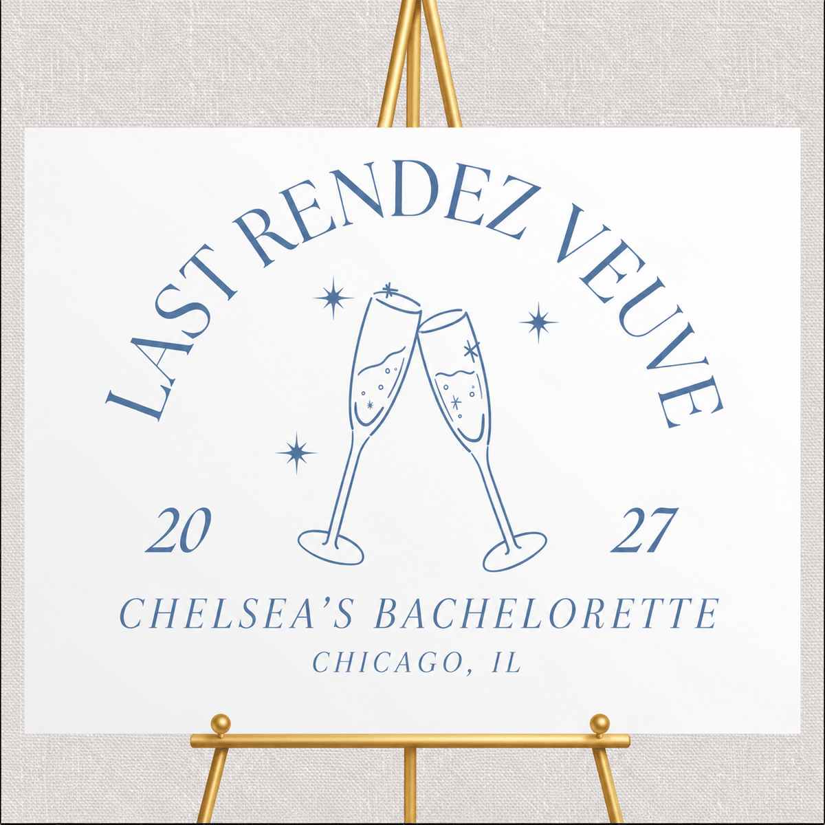 Last Rendez Veuve Acrylic Bachelorette Sign