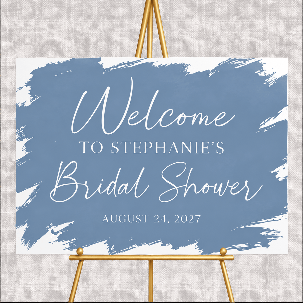 Brush Effect Acrylic Bridal Shower Sign
