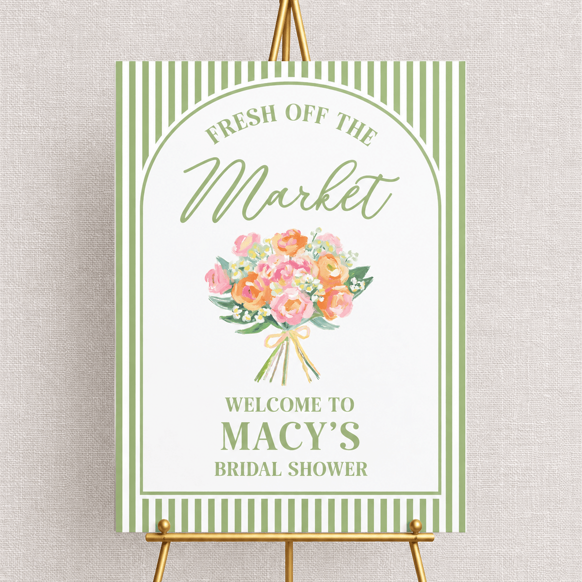 Fresh Off The Market Bridal Shower Welcome Sign
