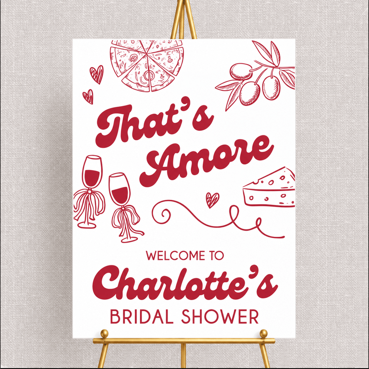 That's Amore Bridal Shower Welcome Sign