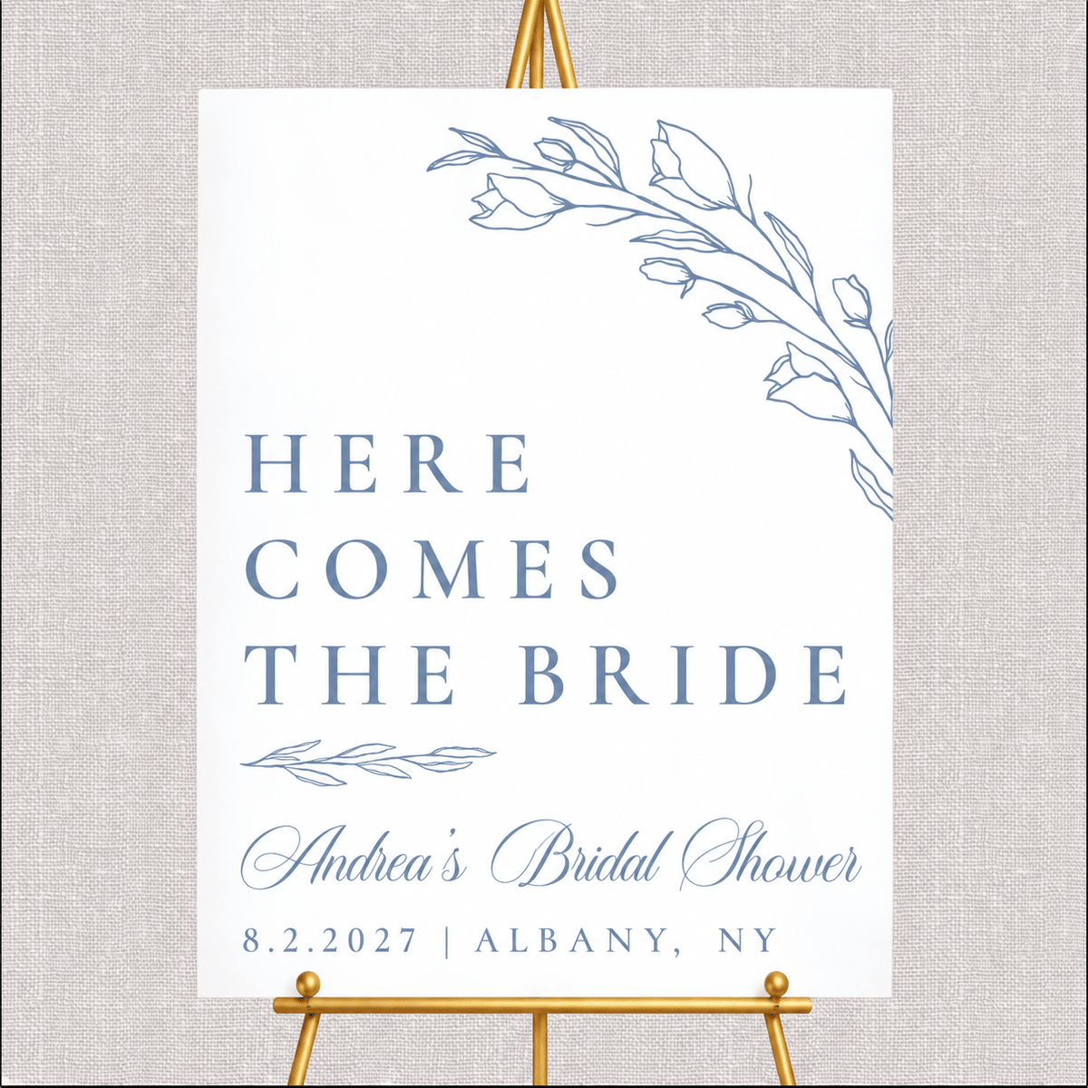Here Comes The Bride Acrylic Bridal Shower Sign