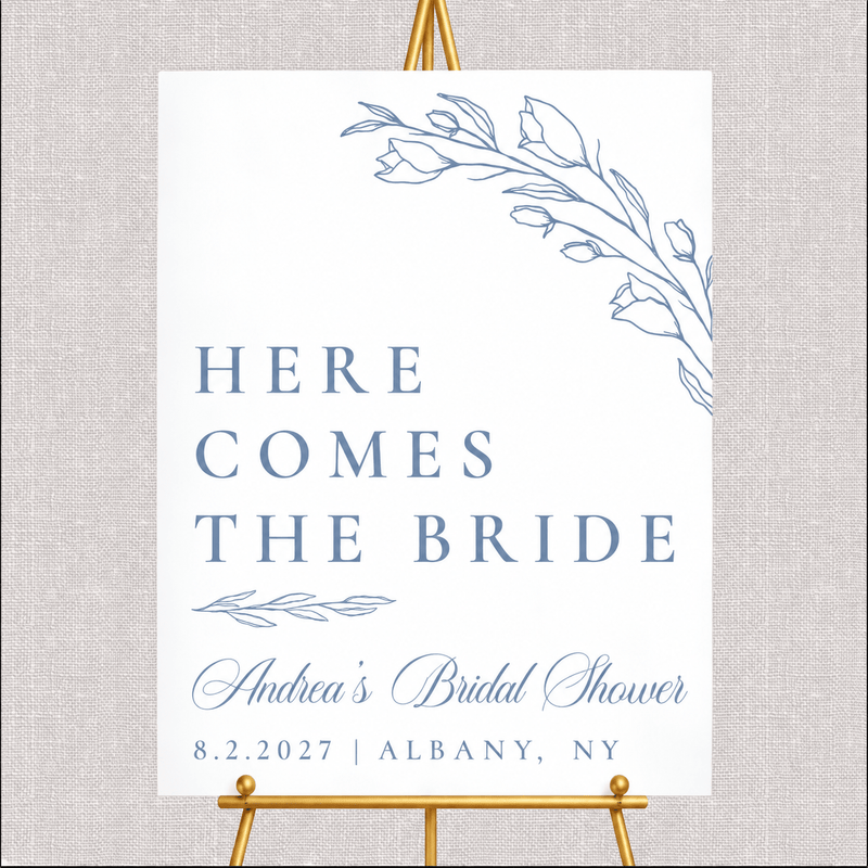 Here Comes The Bride Acrylic Bridal Shower Sign
