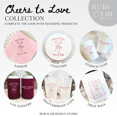 Cheers to Love Personalized Wedding Coasters