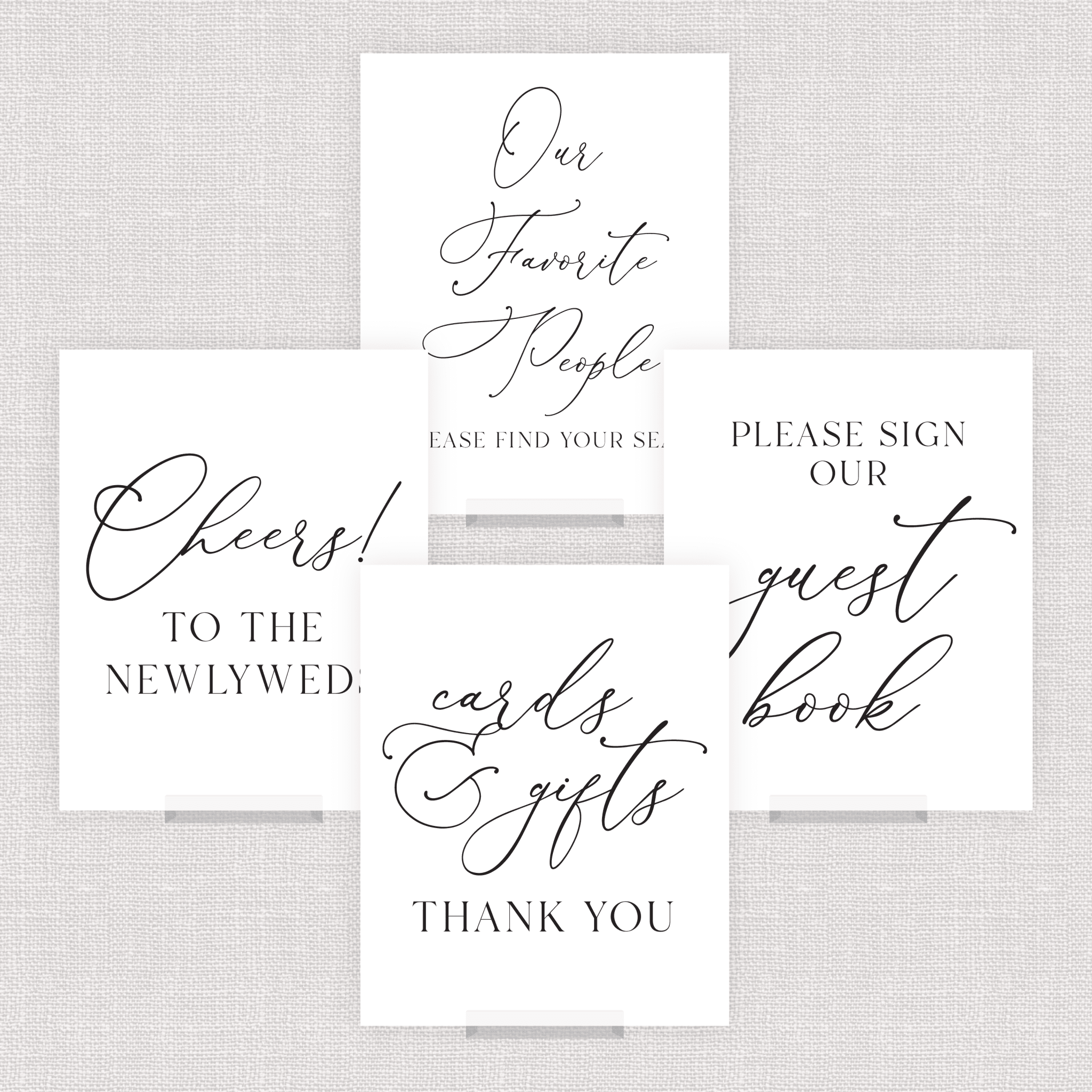Whimsical Script Wedding 8x10 Sign Bundle