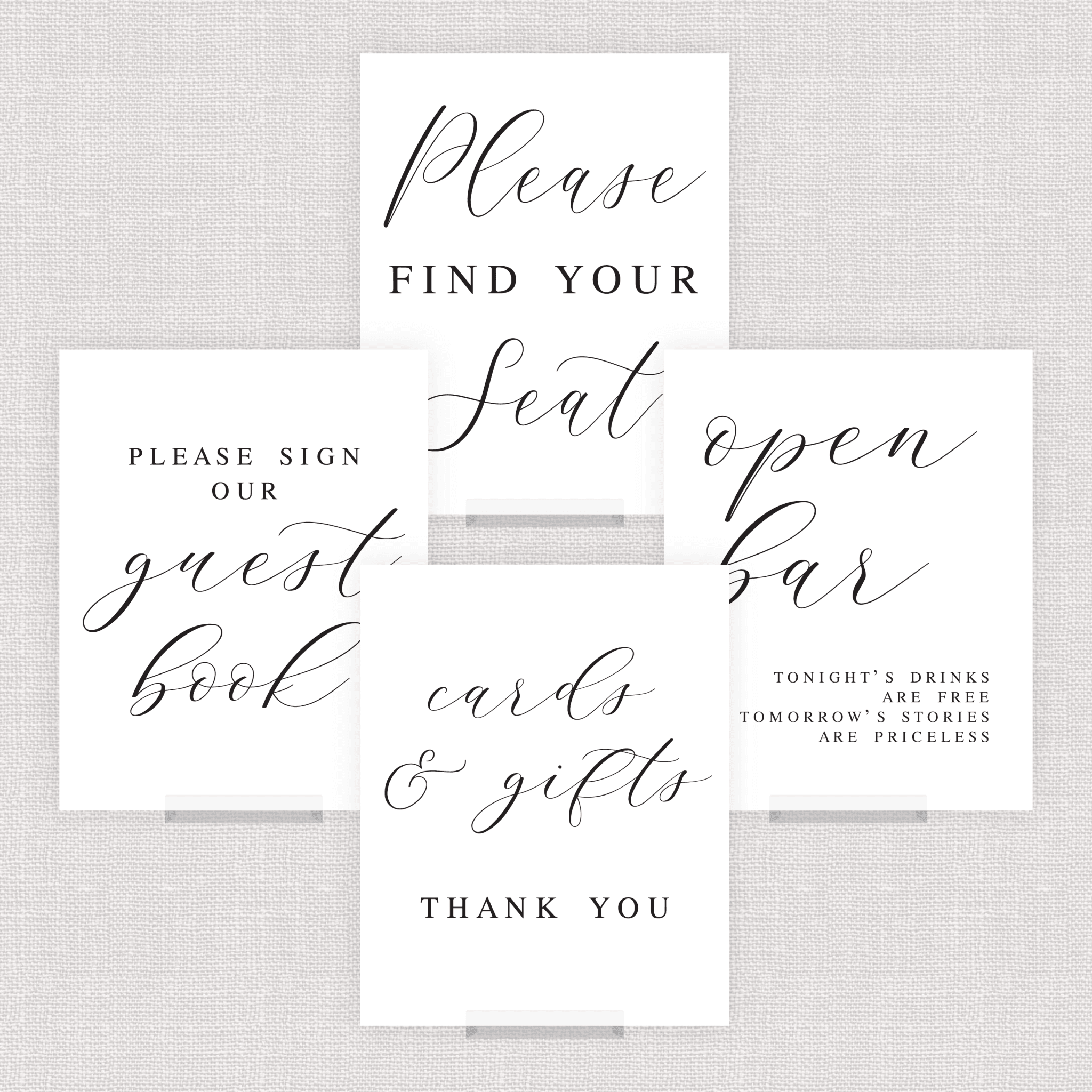 Elegant Wedding 8x10 Sign Bundle