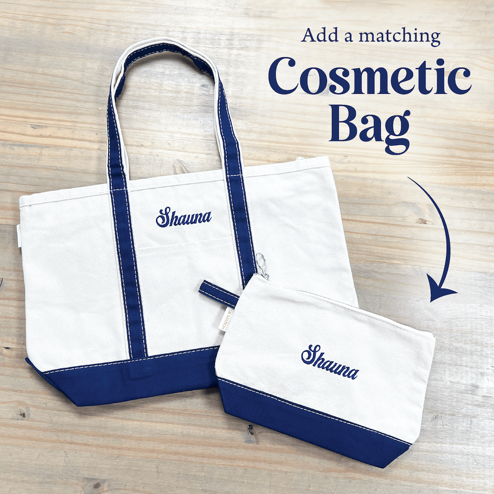 Personalized Bow Canvas Tote Bag