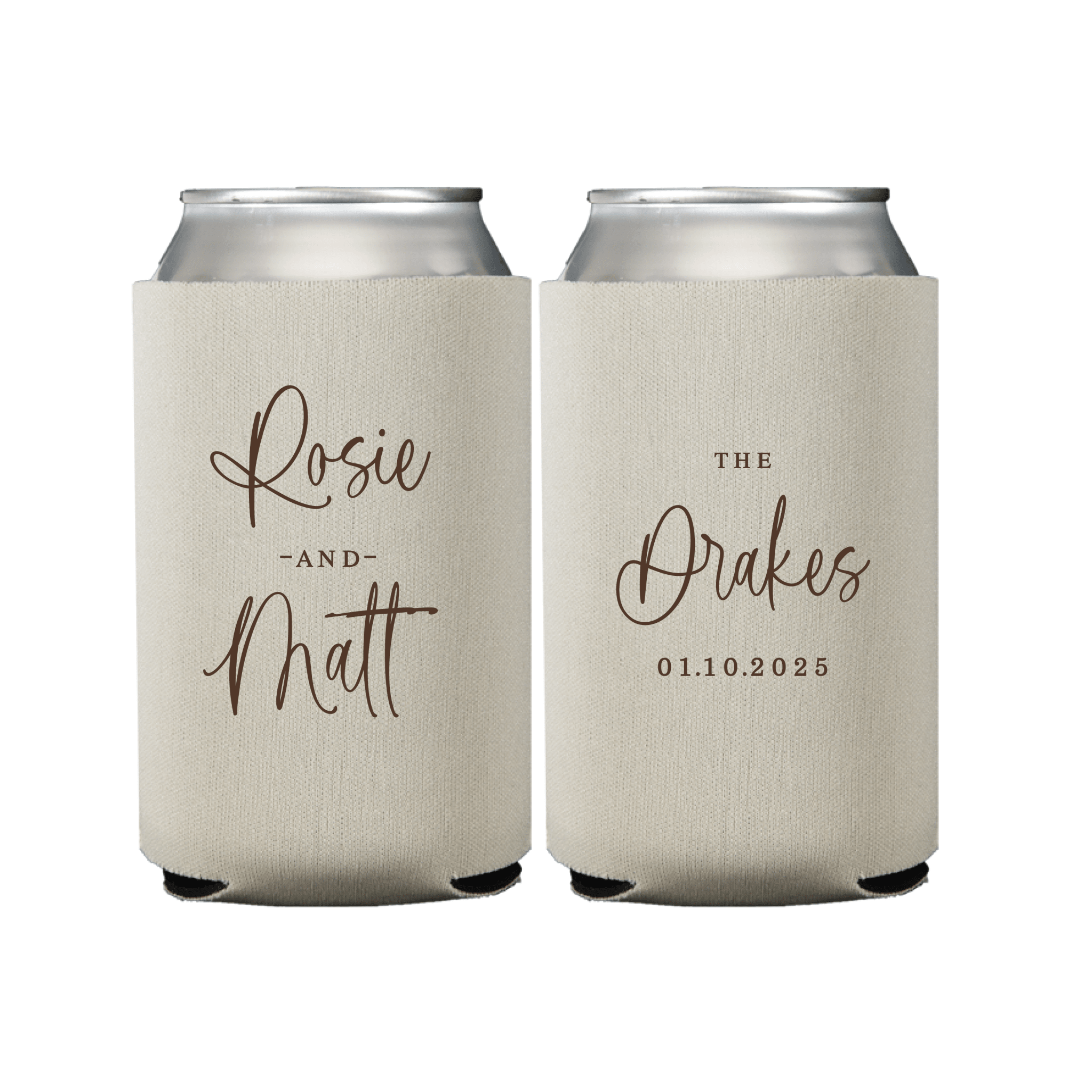 Custom Beer Can Coolers for Wedding Favors - Can Cooler