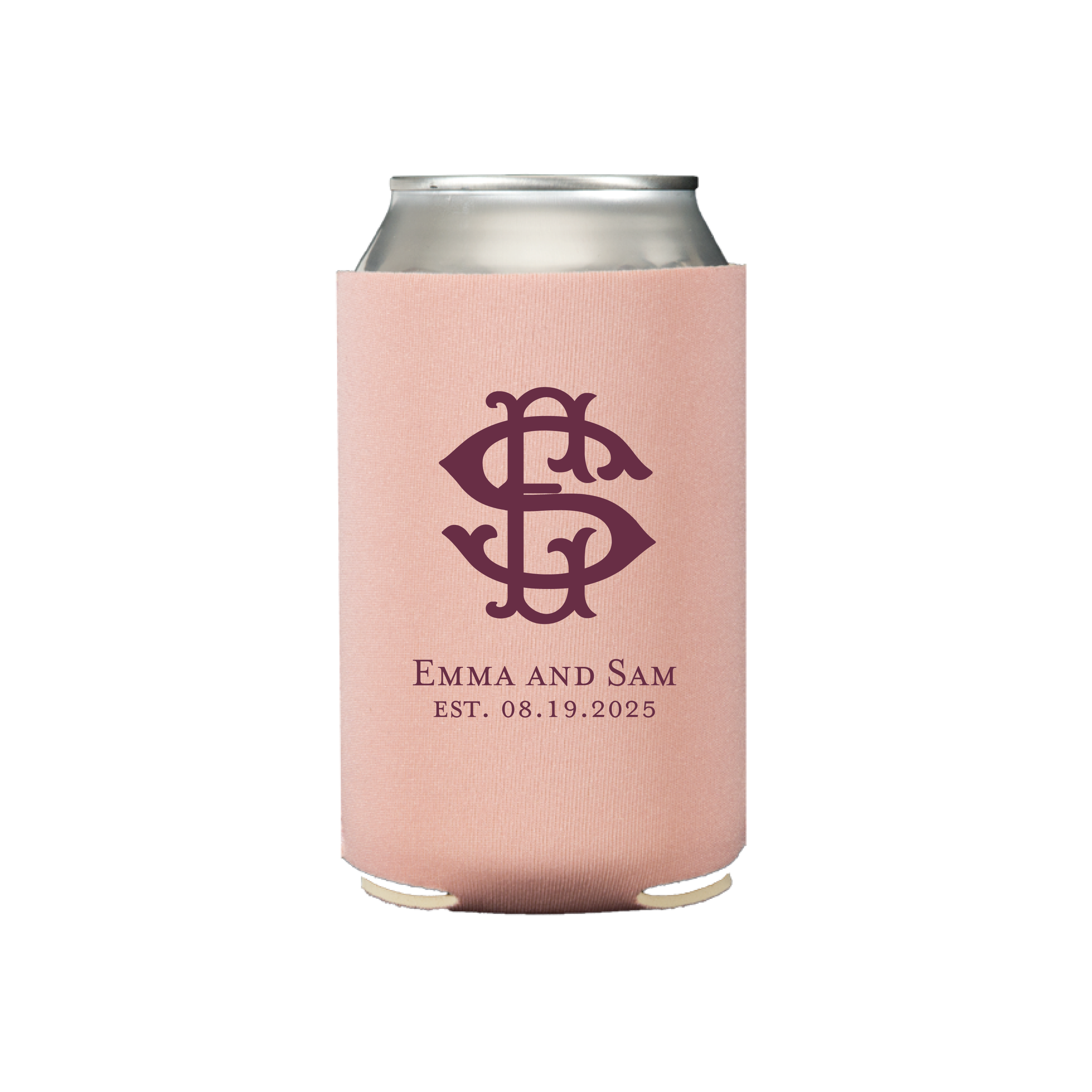 Custom Monogrammed Can Coolers for Wedding Favors - Can Cooler