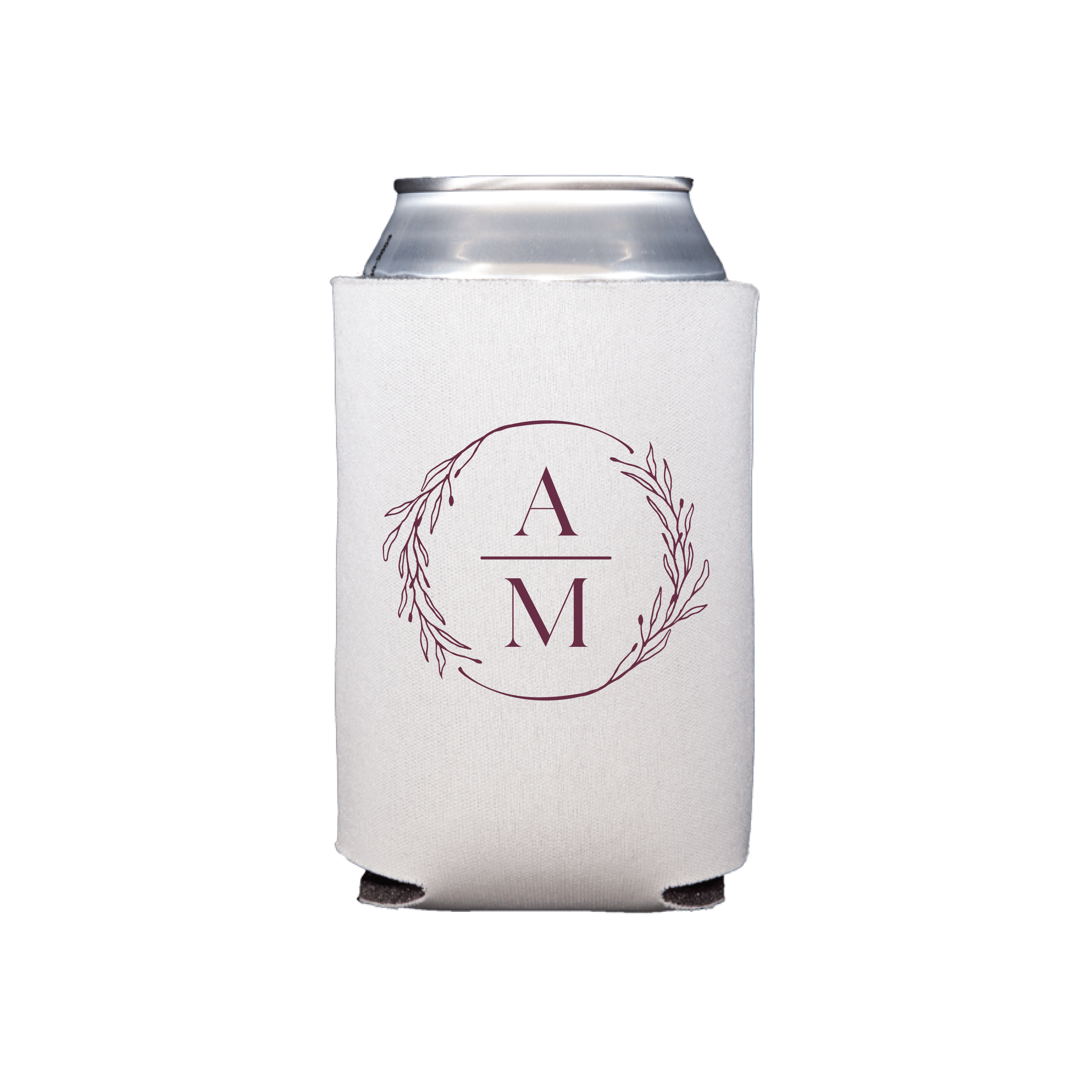 Custom Wedding Favor Beer Can Coolers with Monogram - Can Cooler