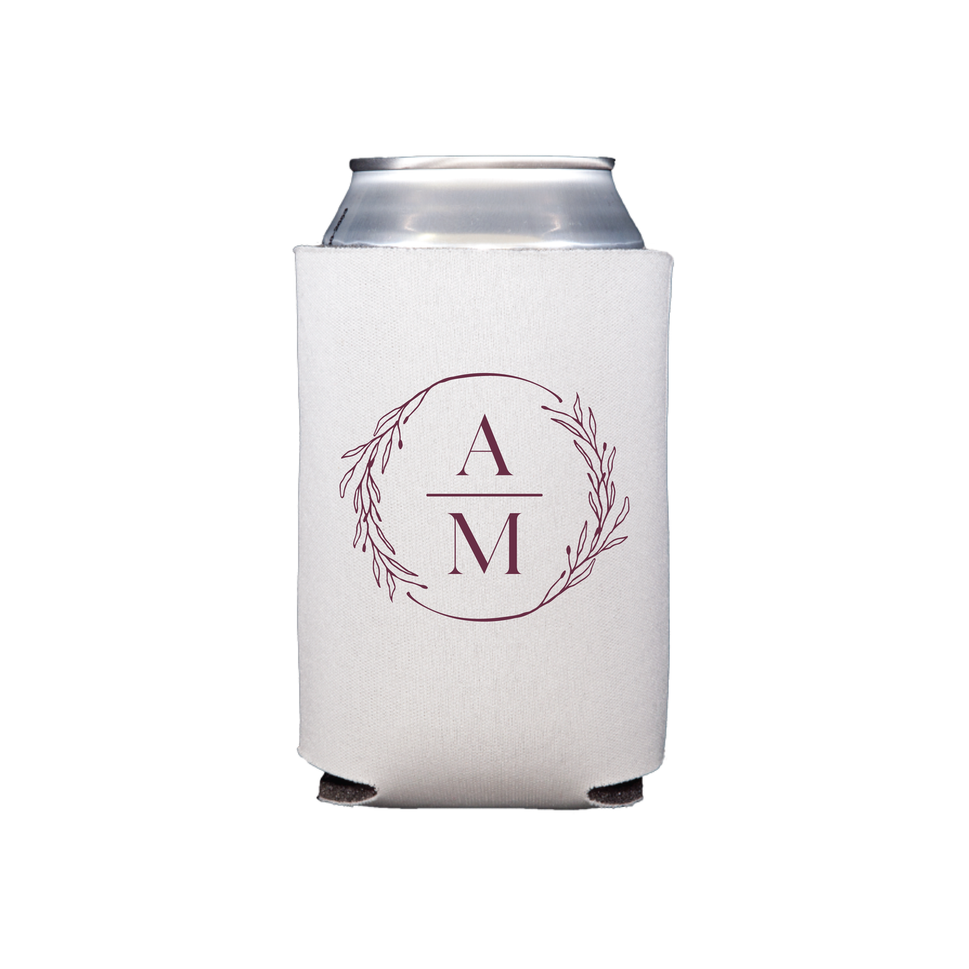 Custom Wedding Favor Beer Can Coolers with Monogram