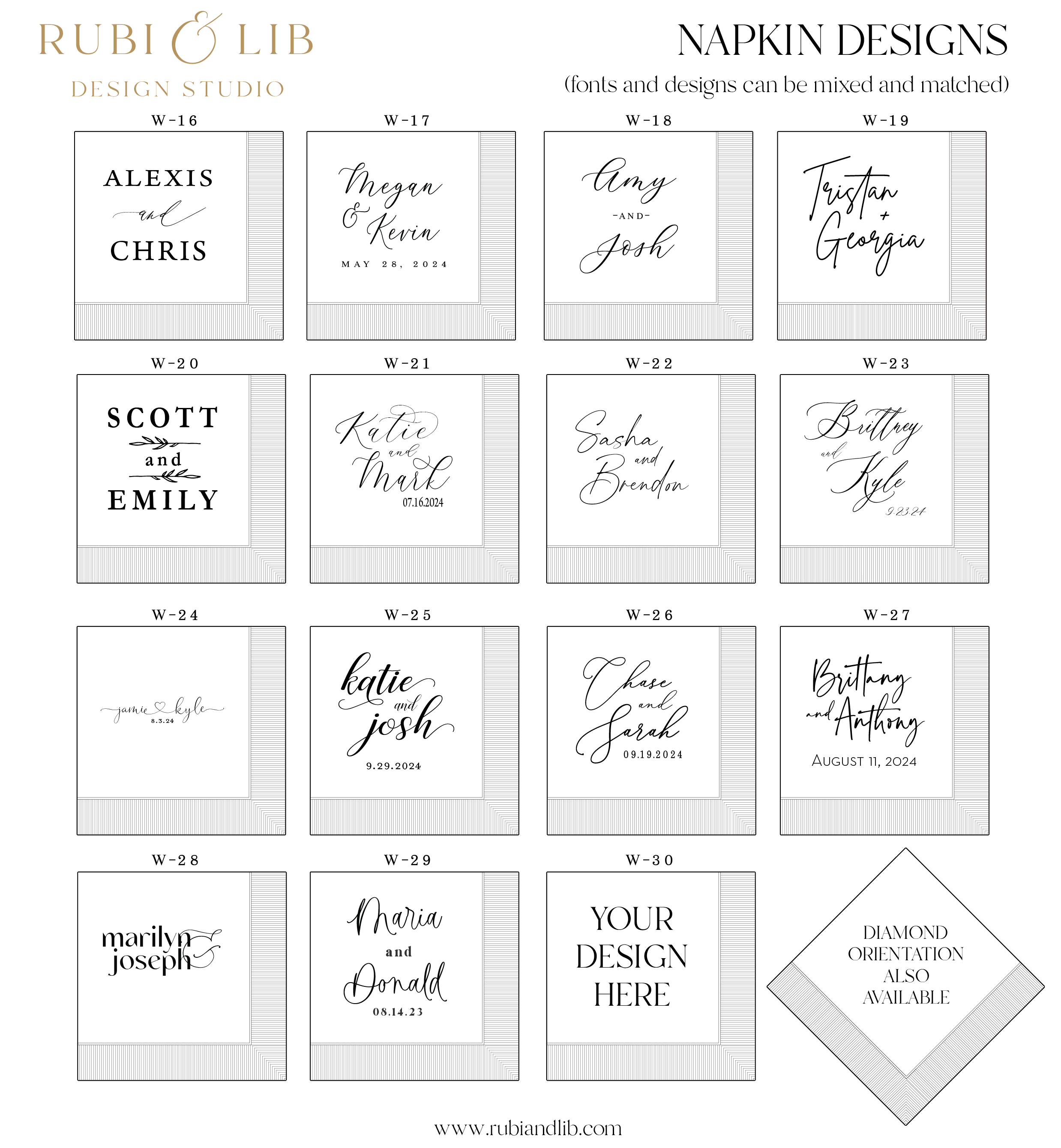First Name Wedding Napkins - Napkins - Foil Stamped