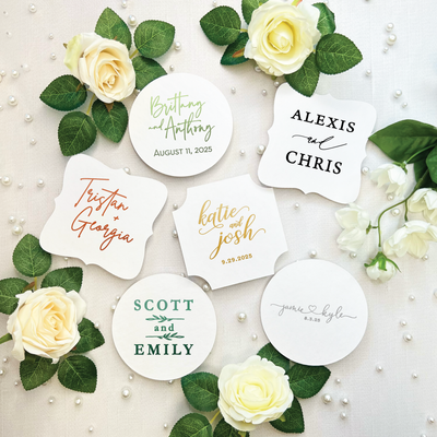 First Names Personalized Wedding Coasters