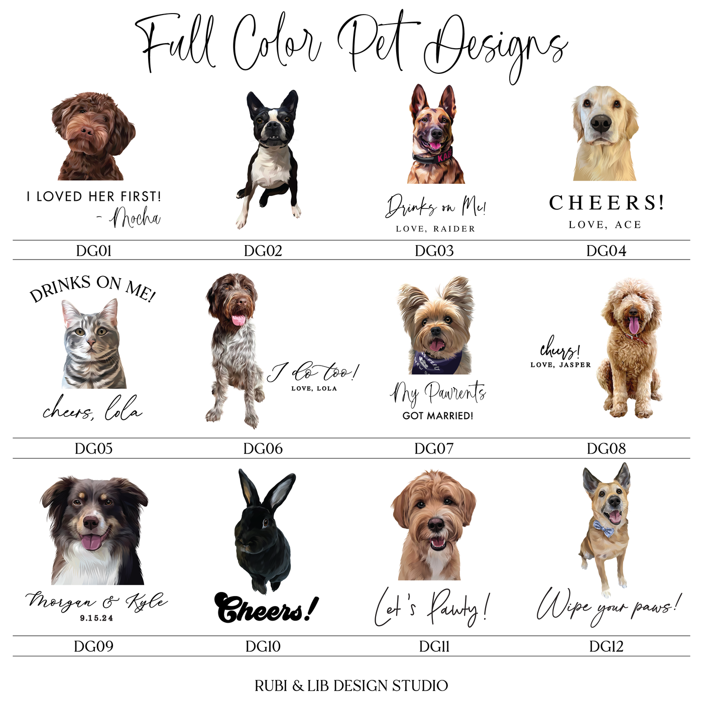 Custom Pet Full Color Cheers Wedding Napkins