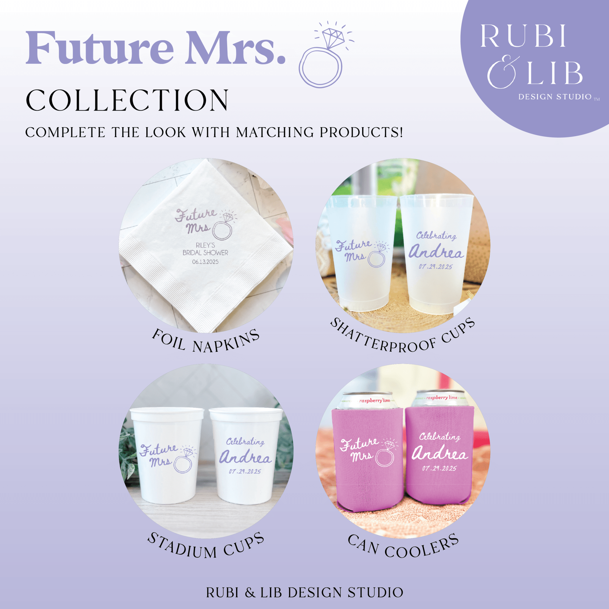 Future Mrs With Ring Bridal Shower Foam Cups - Cup - Foam