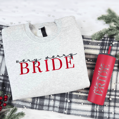 Very Merry Bride Holiday Sweatshirt + Tumbler Gift Set