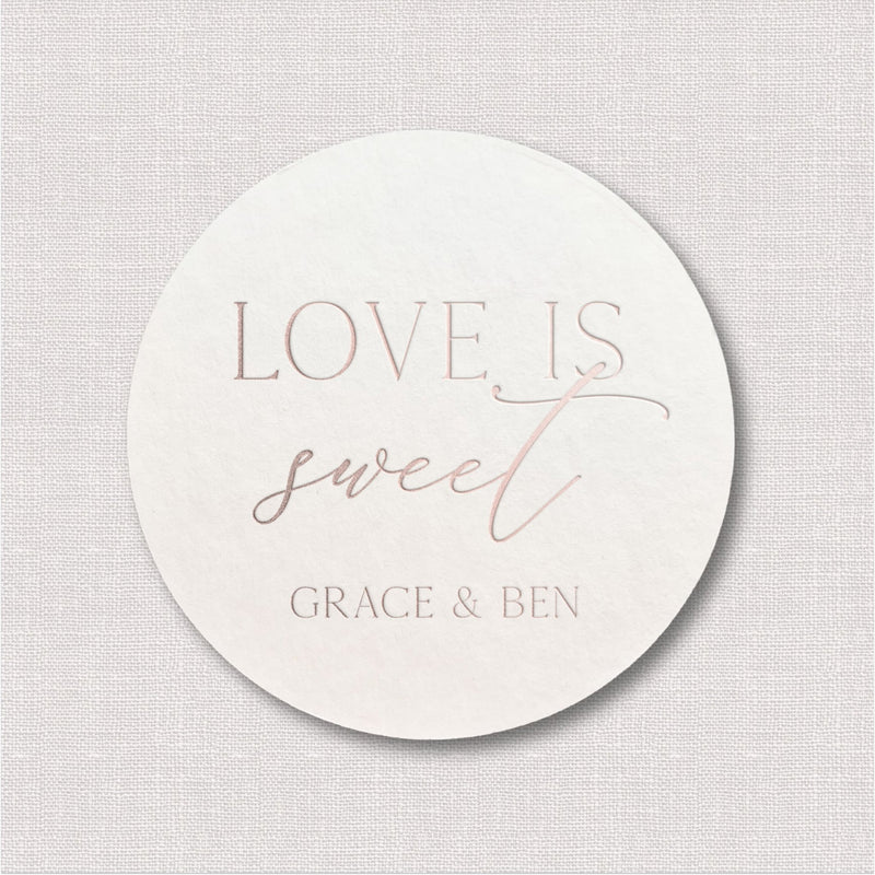 Love Is Sweet Personalized Wedding Coasters