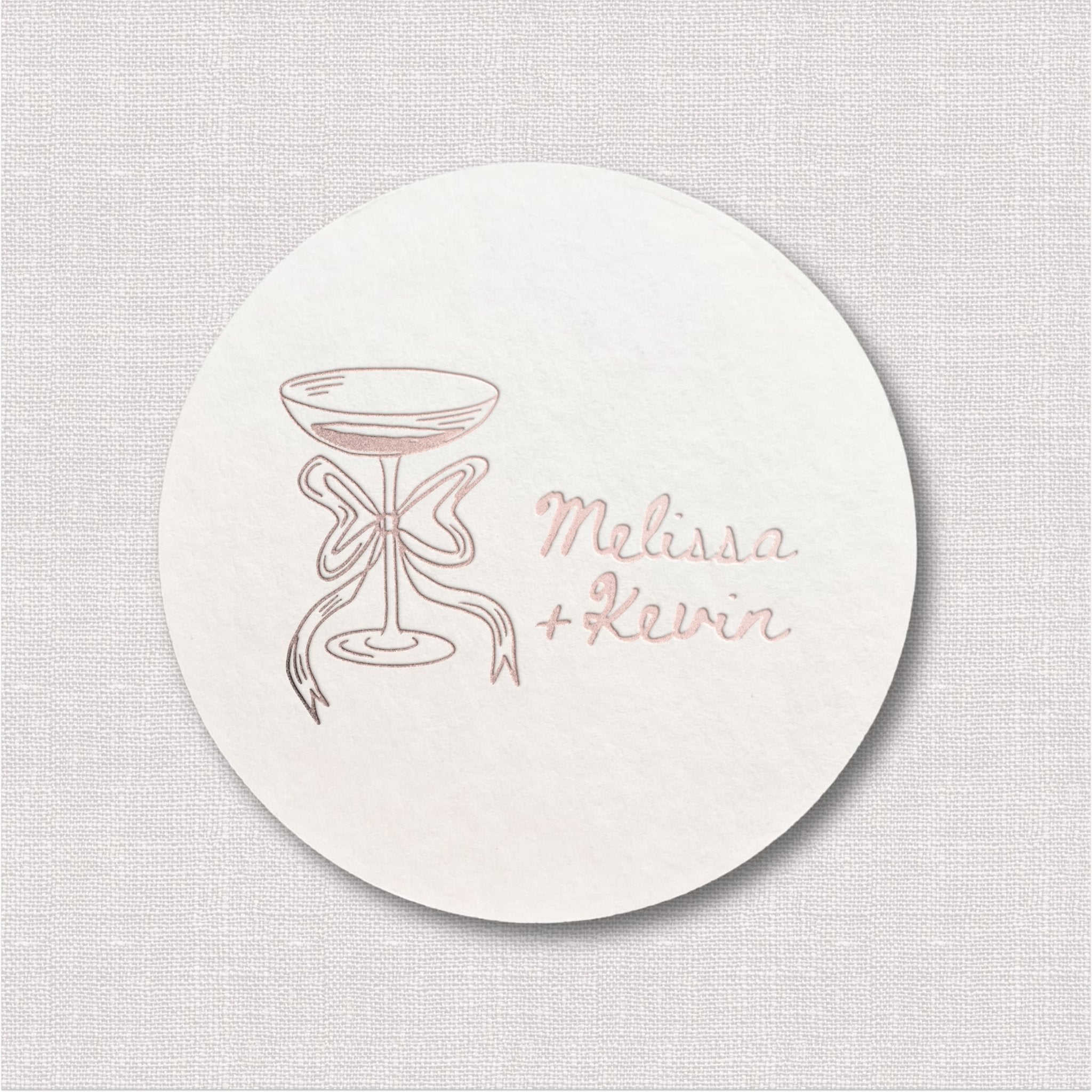 Champagne Doodle Personalized Wedding Coasters