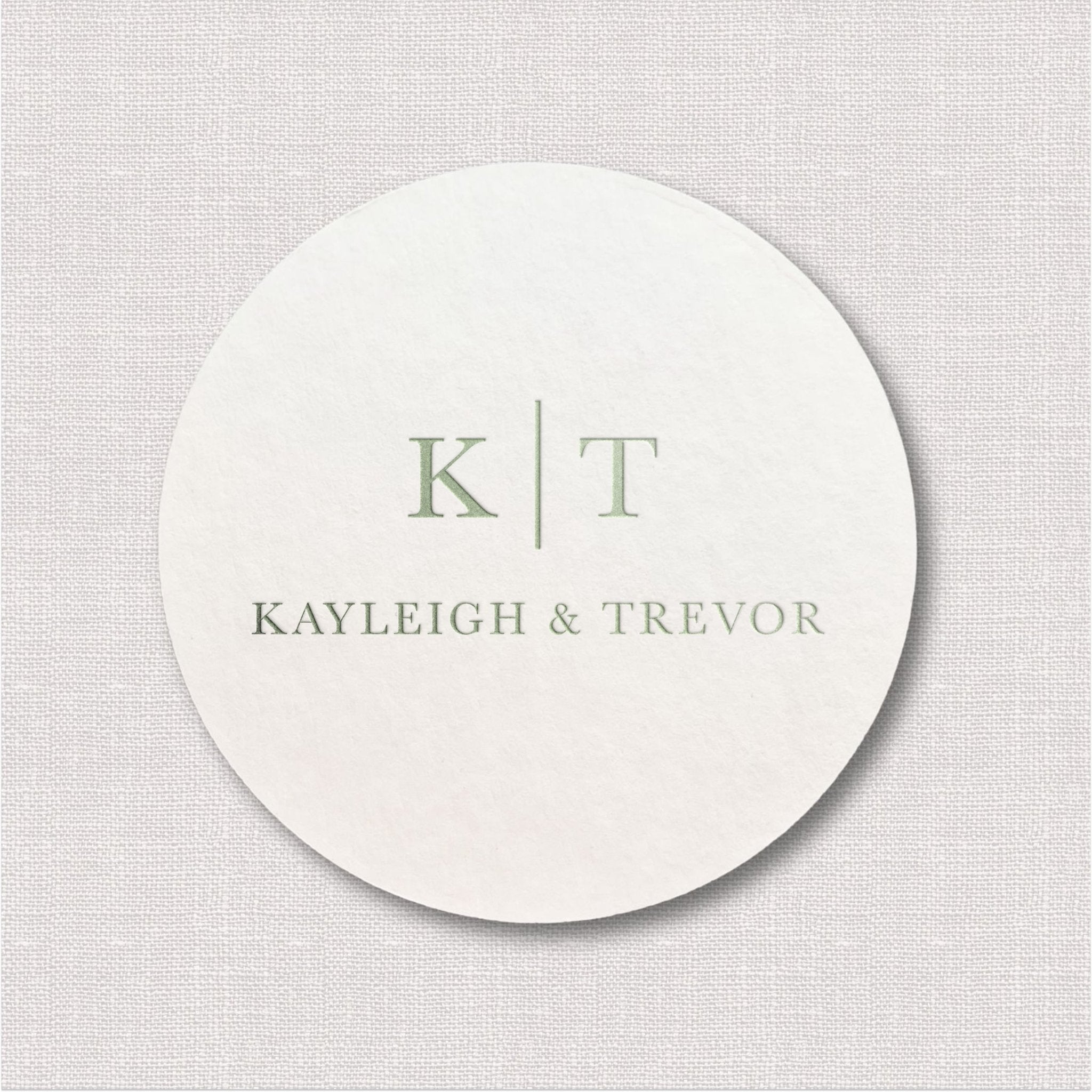 Modern Initials Personalized Wedding Coasters