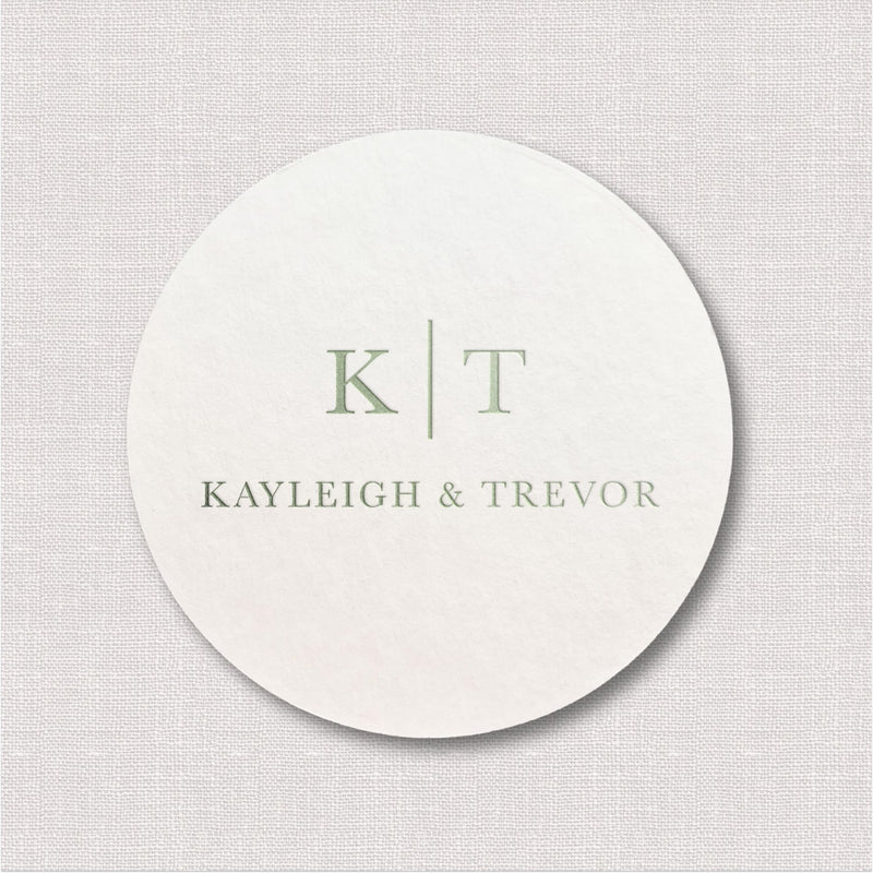 Modern Initials Personalized Wedding Coasters