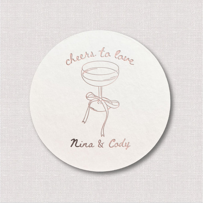 Cheers to Love Personalized Wedding Coasters