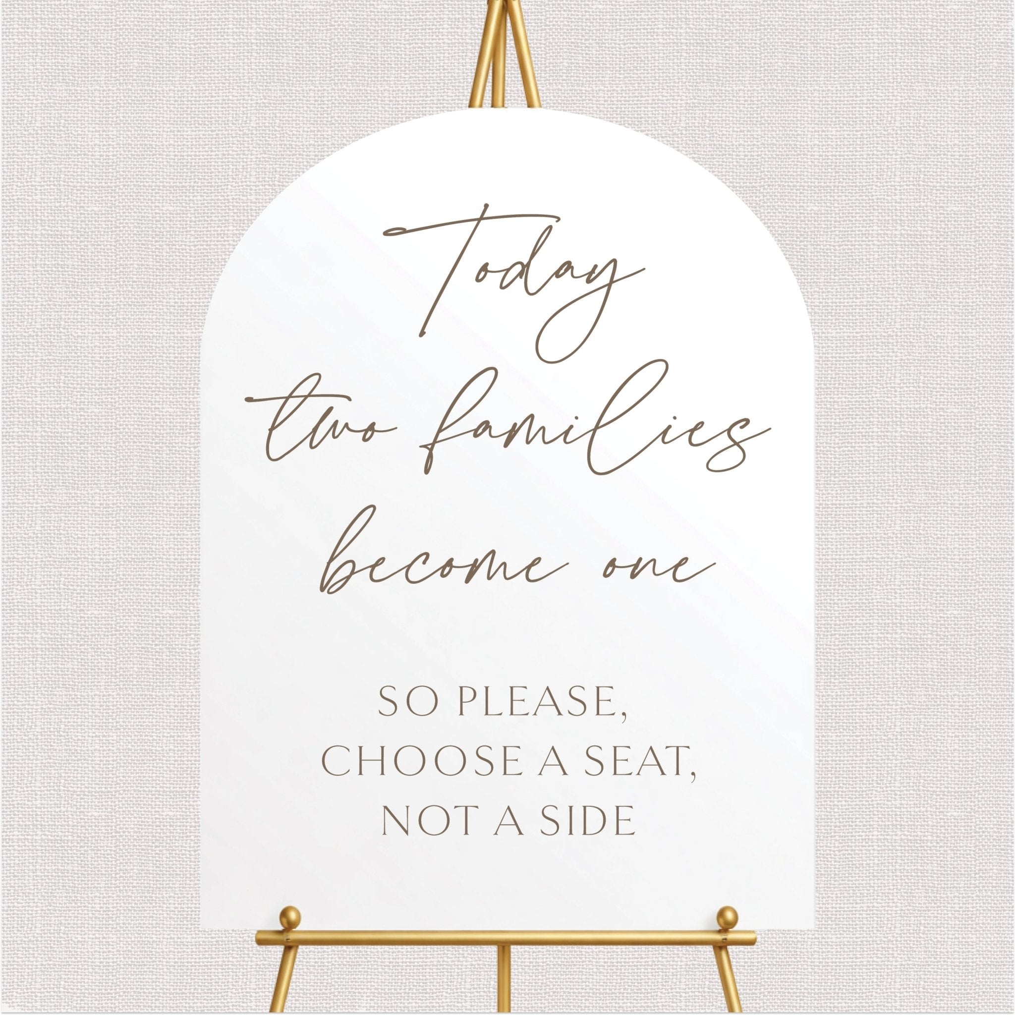 Two Families Become One Wedding Ceremony Sign