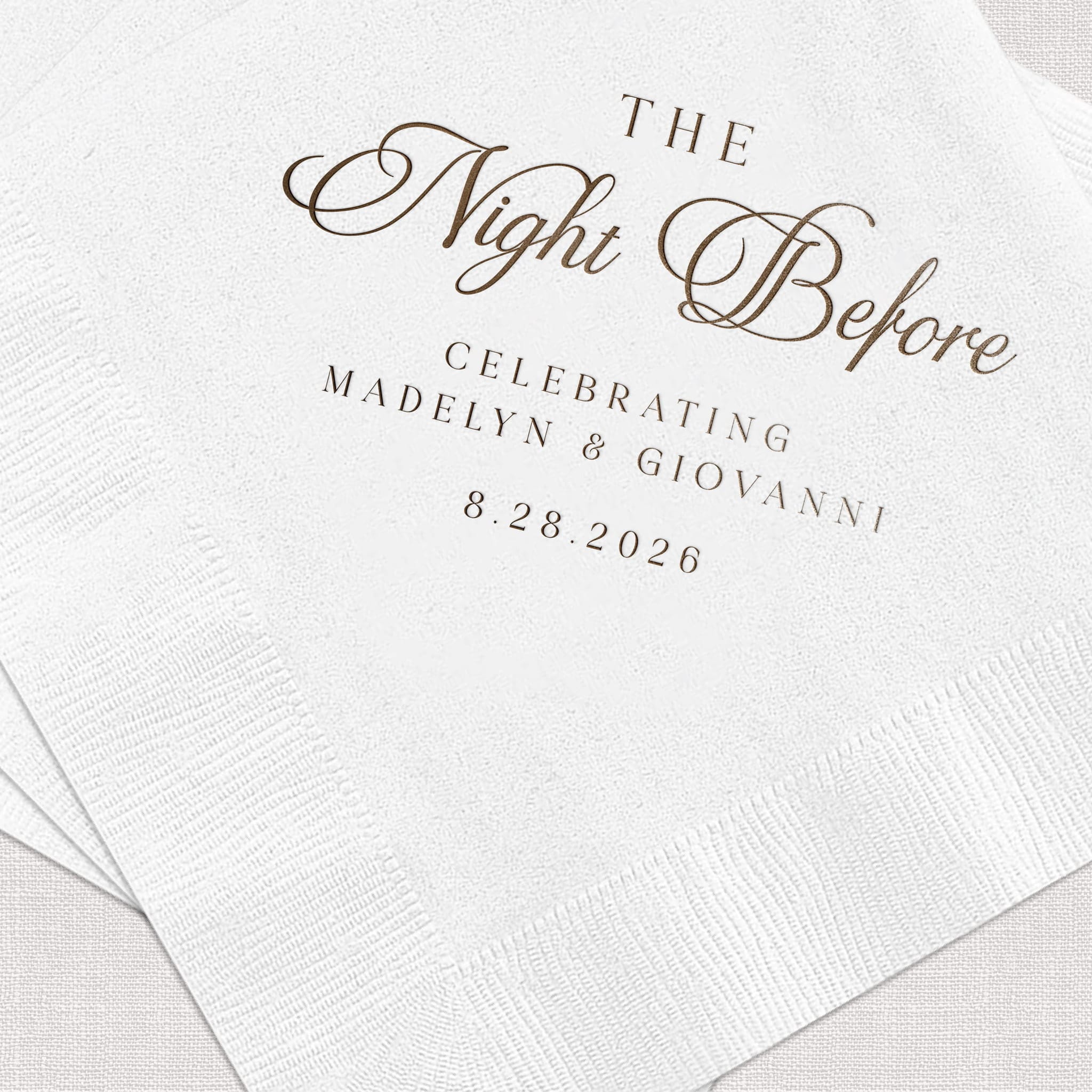Elegant Night Before Rehearsal Dinner Wedding Napkins