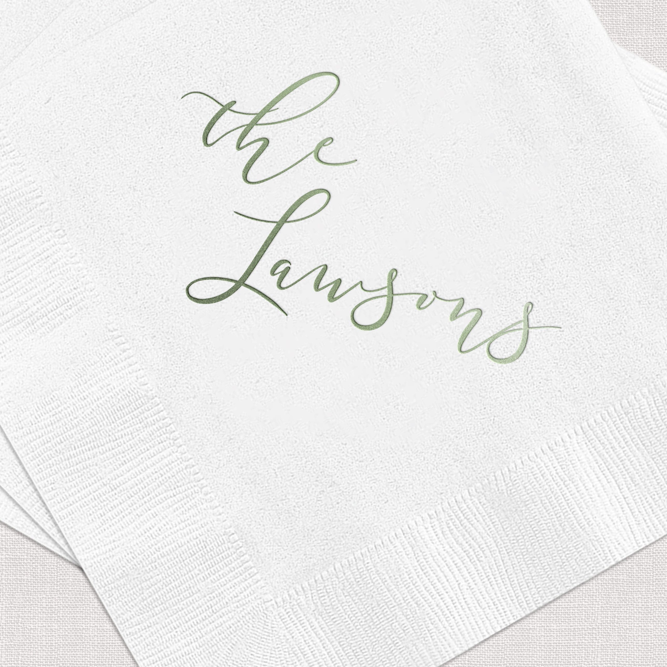 Custom Last Name Napkins – Script Family Name Design