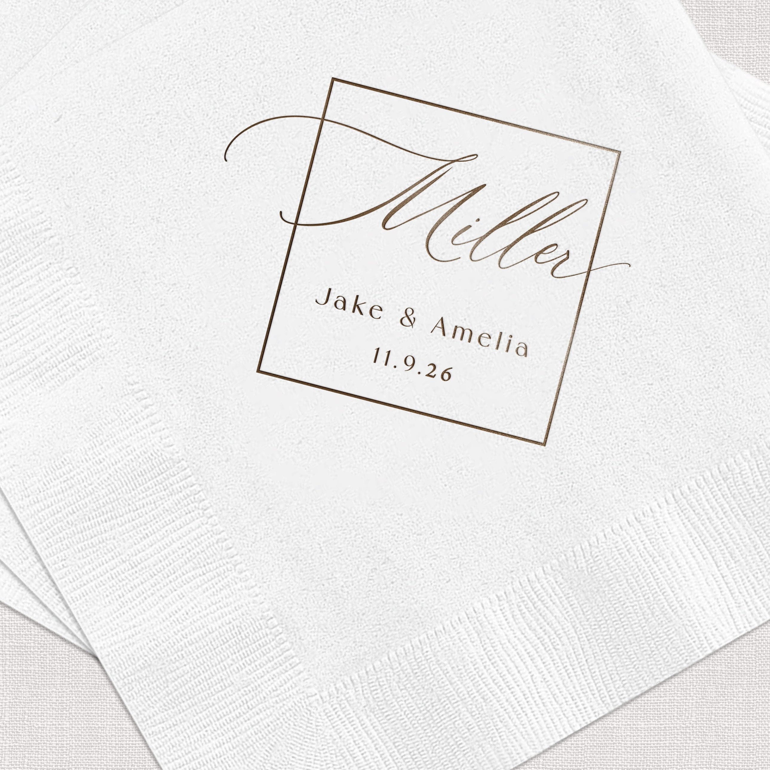 Square Monogram Napkins for Wedding Reception