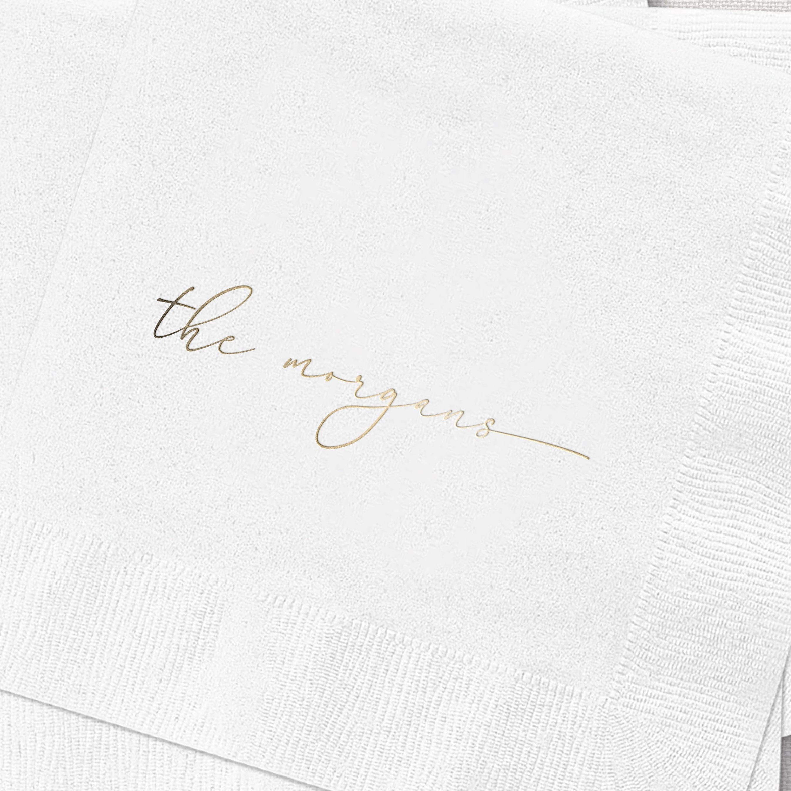 Last Name Wedding Cocktail Napkins