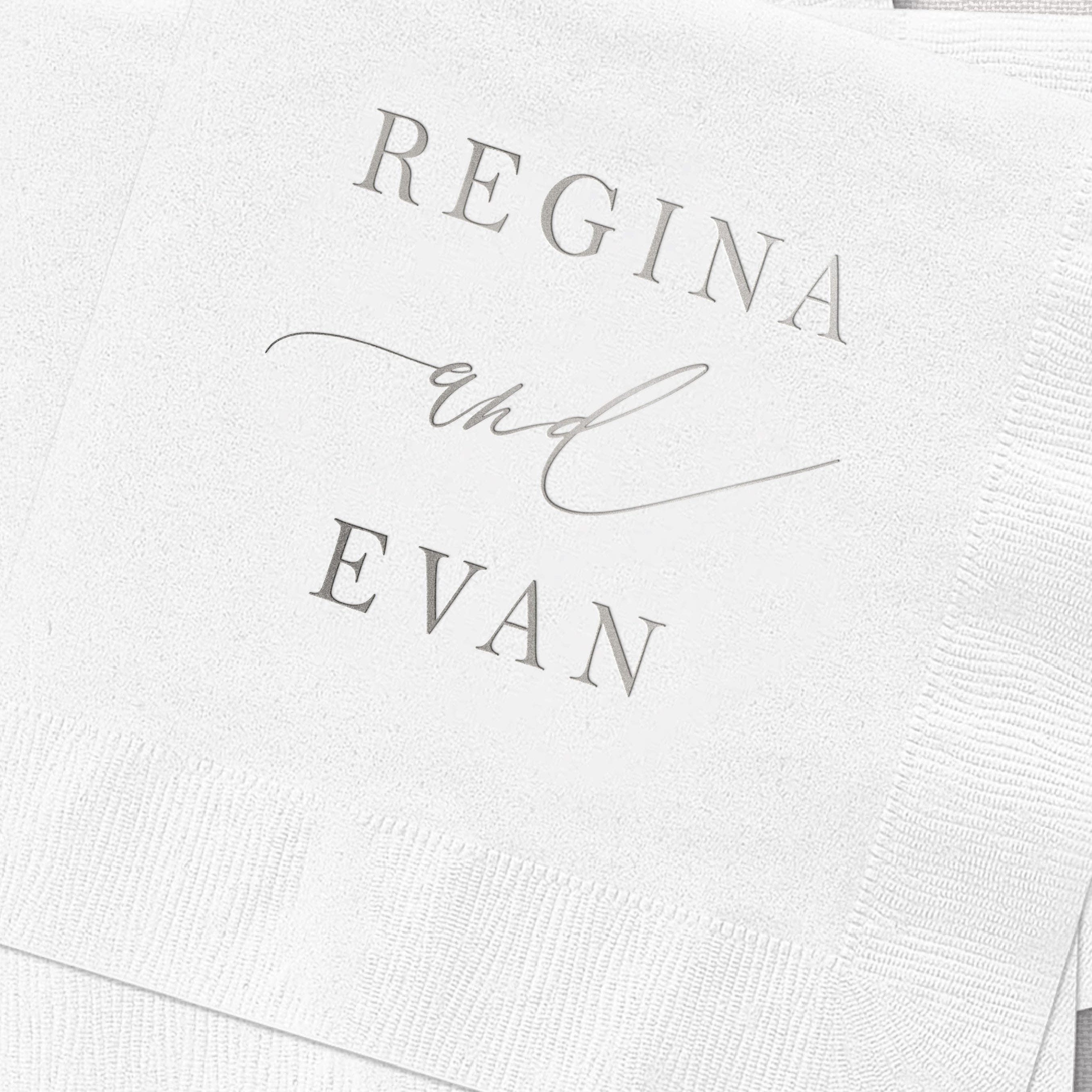 First Names Wedding Cocktail Napkins