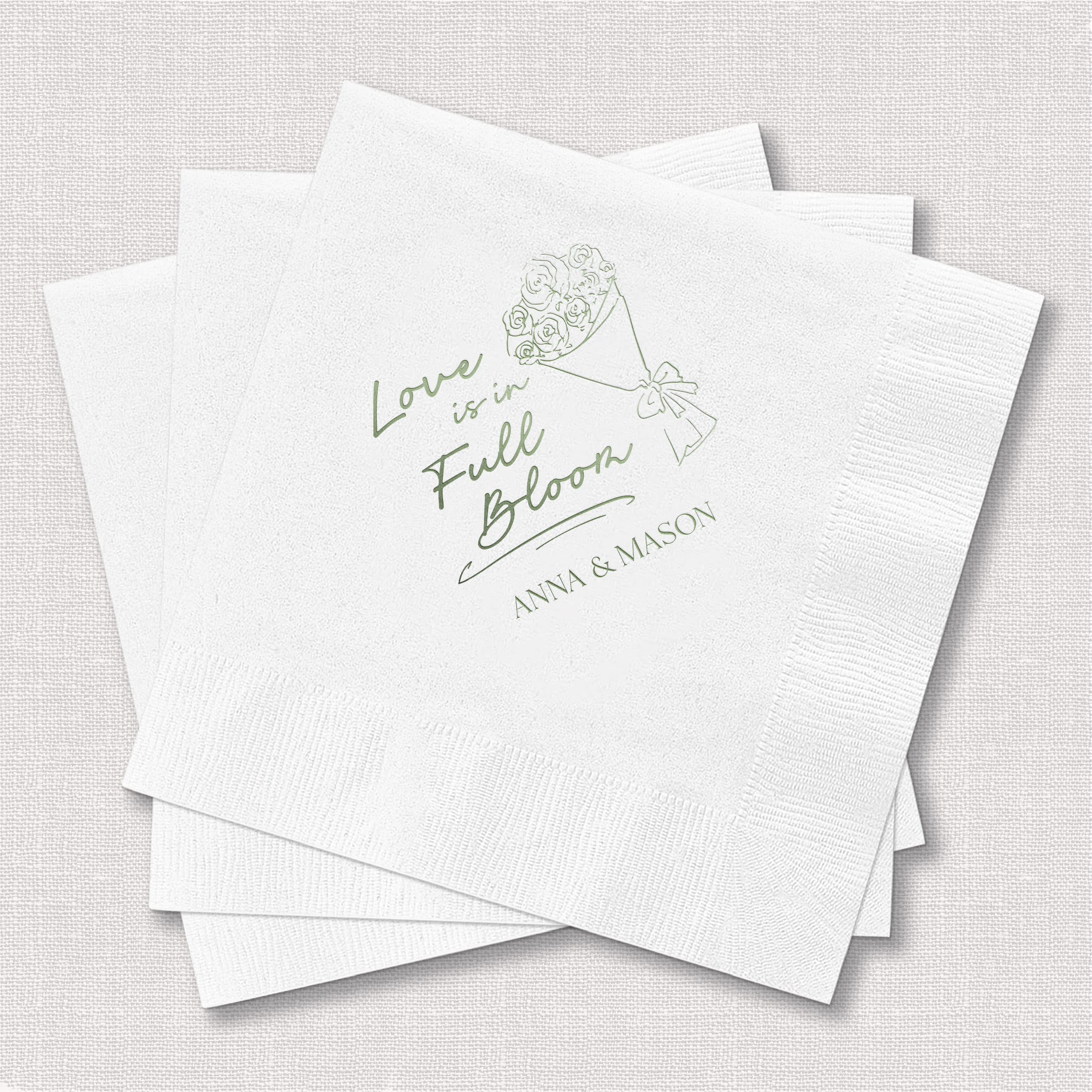 Love Is In Full Bloom Engagement Wedding Napkins