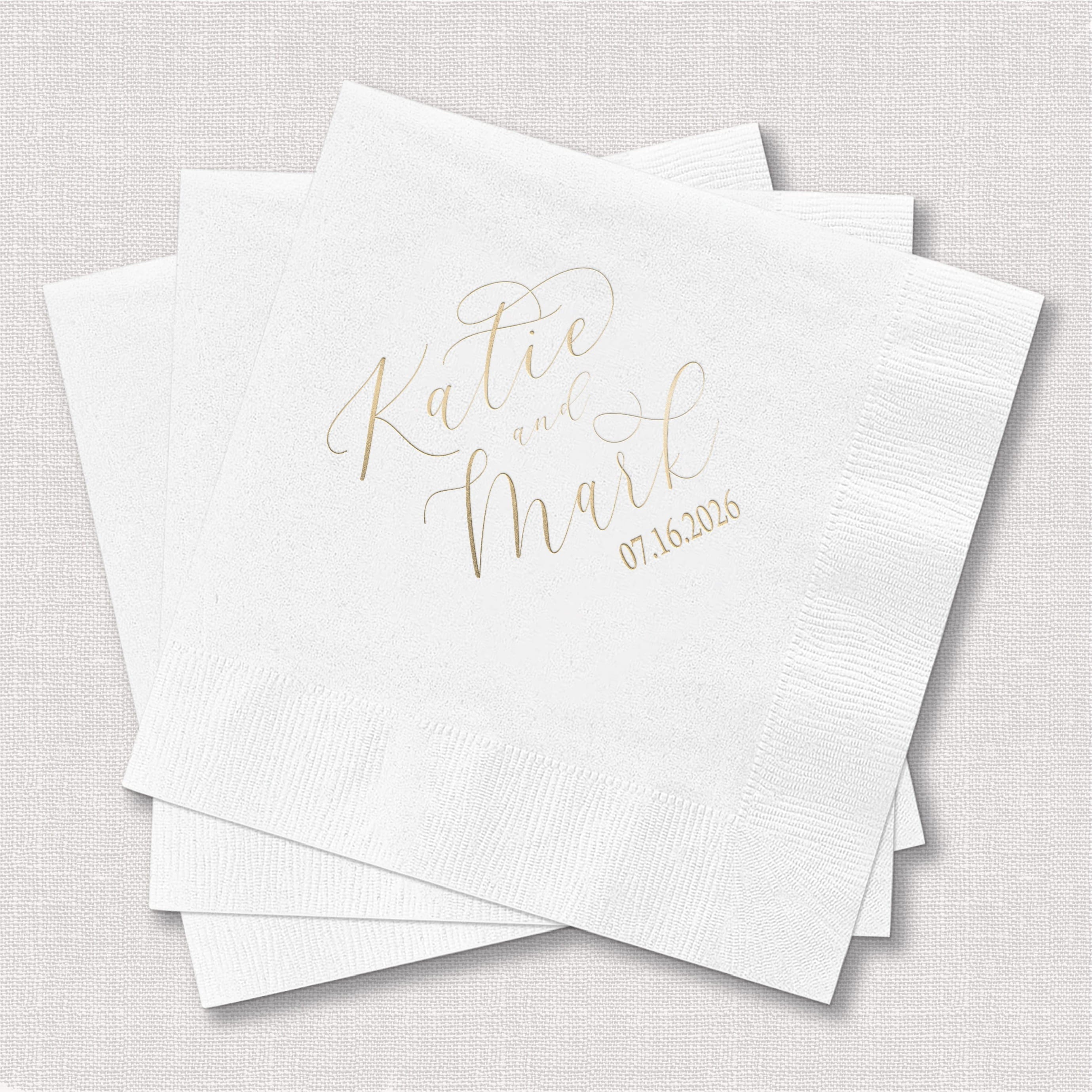 Personalized Wedding Napkins – First Names & Wedding Date