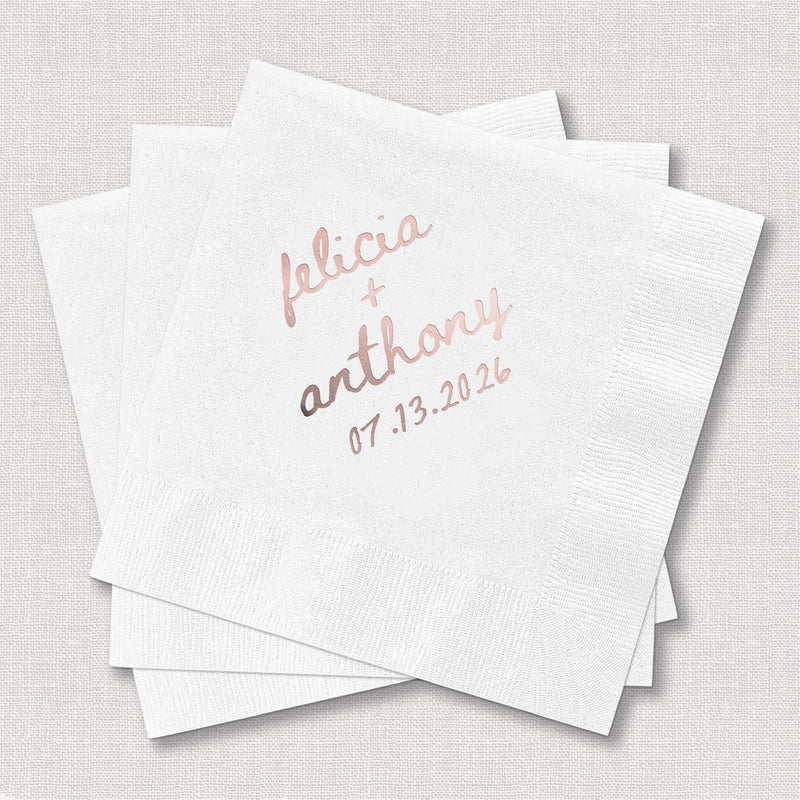 First Names Personalized Wedding Cocktail Napkins