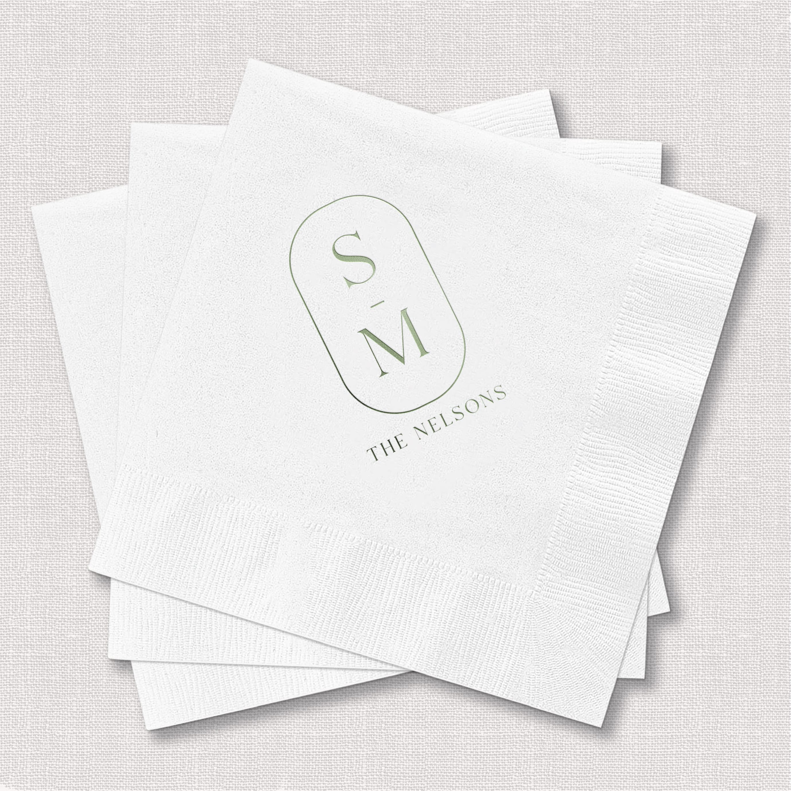 Wedding Napkins with Personalized Monogram
