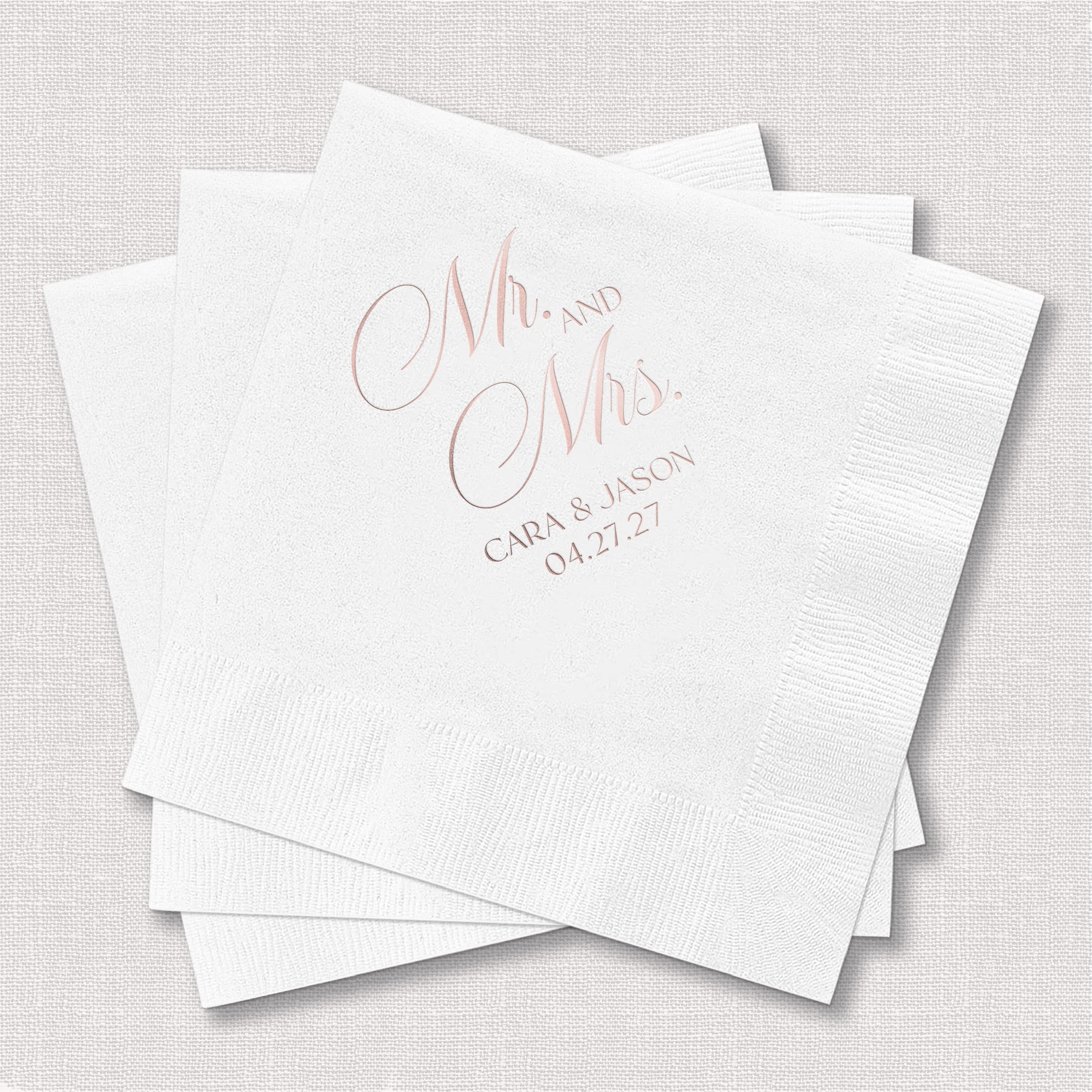 Mr and Mrs Personalized Wedding Napkins