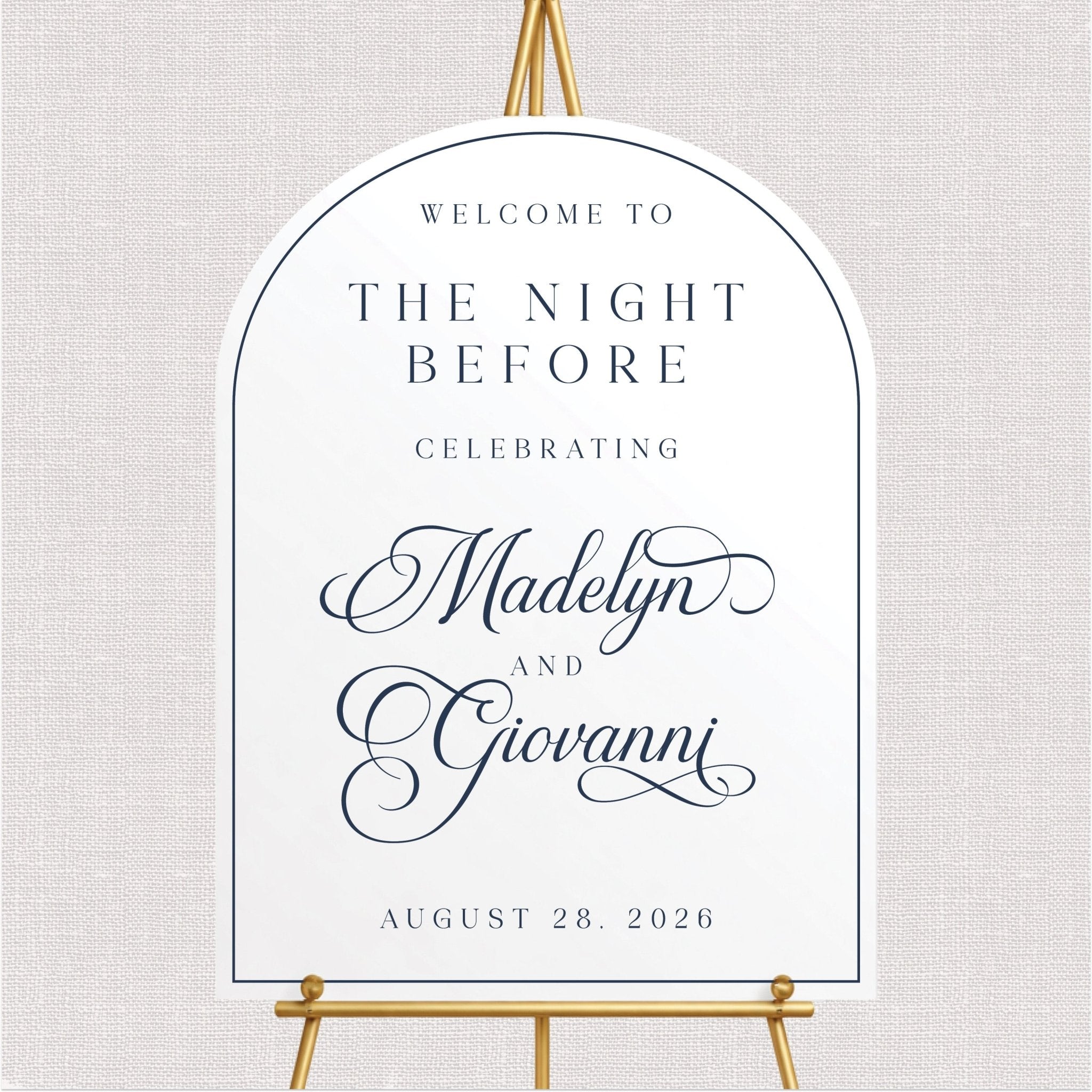 Elegant Night Before Rehearsal Dinner Welcome Sign