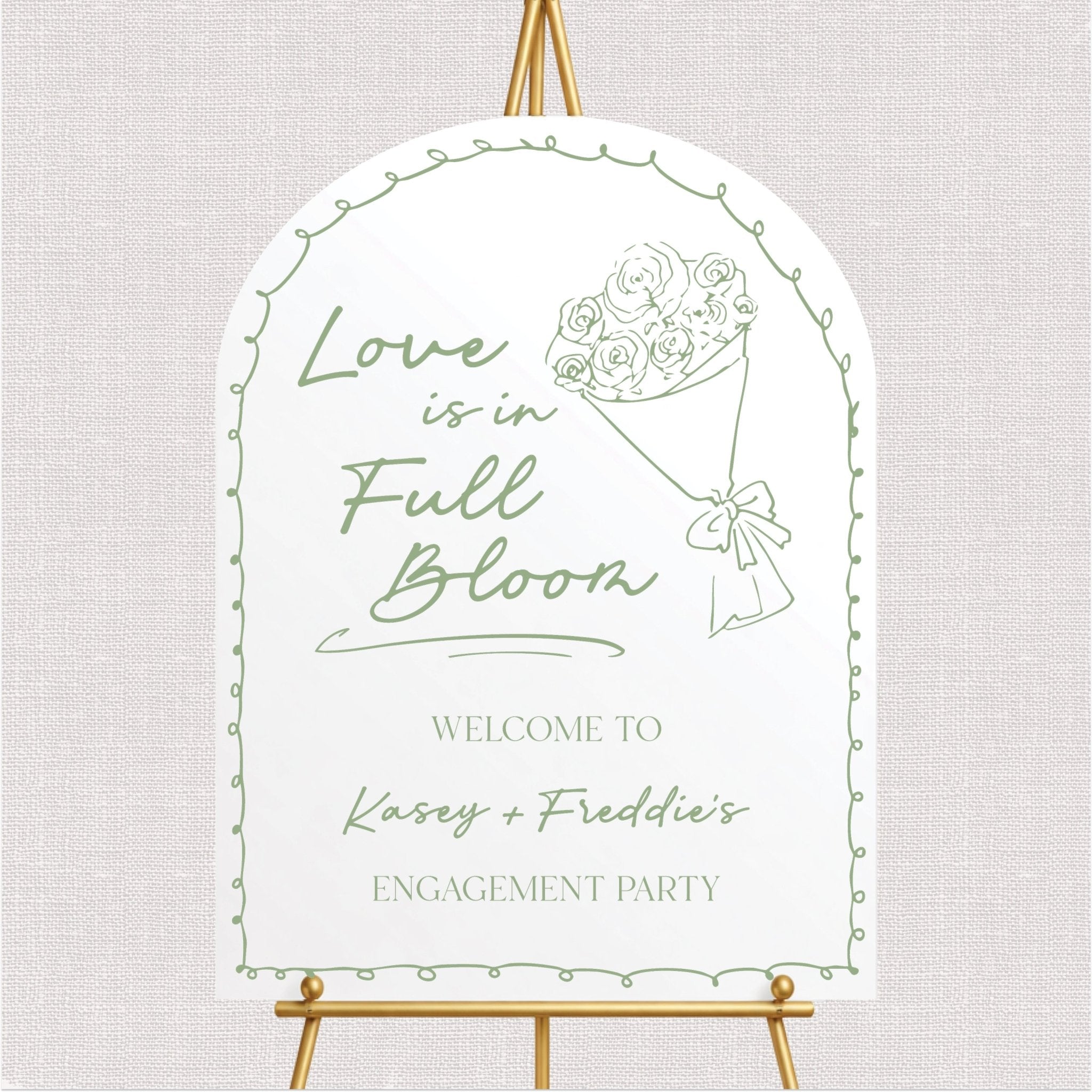 Love Is In Full Bloom Engagement Wedding Welcome Sign
