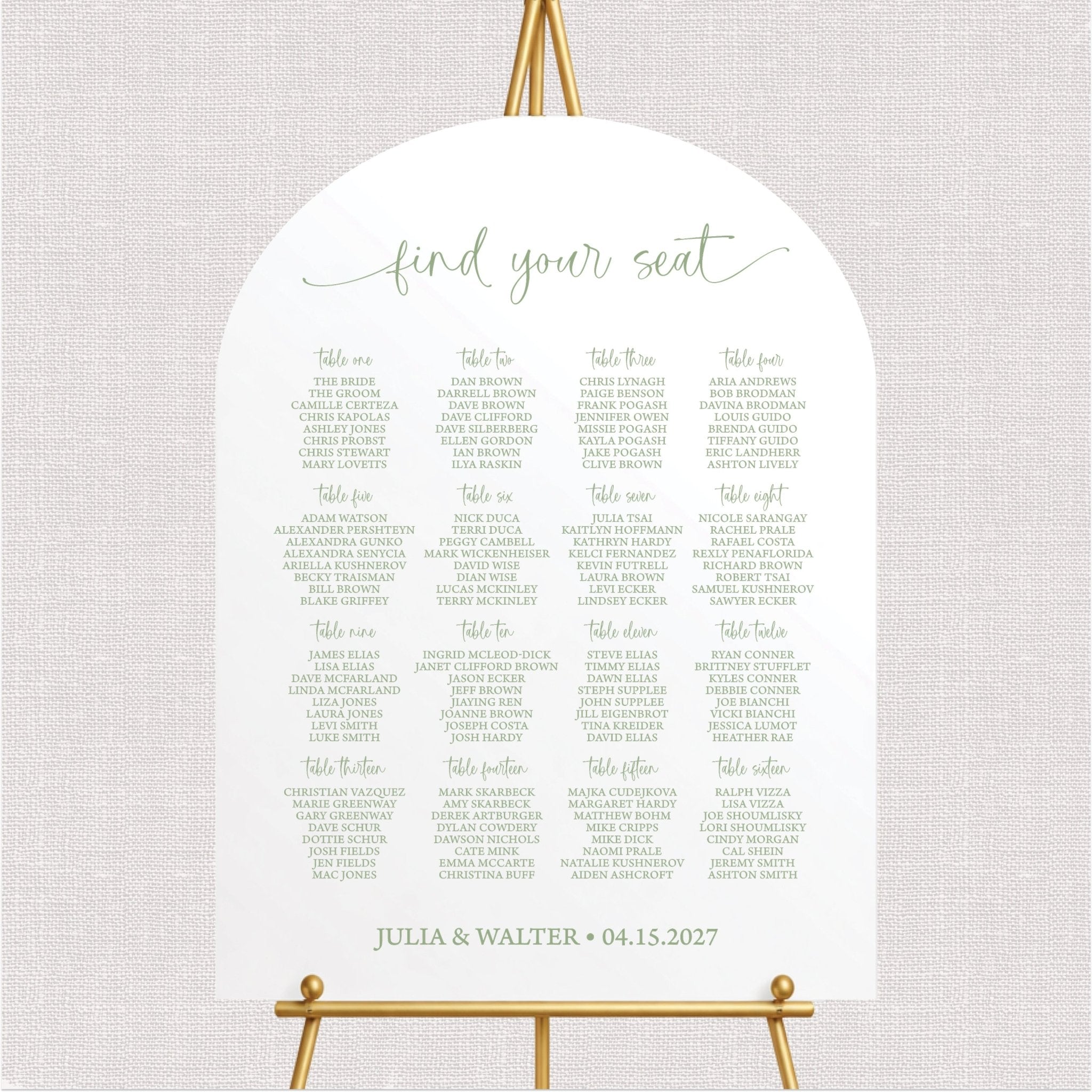 Find Your Seat Wedding Seating Chart Sign