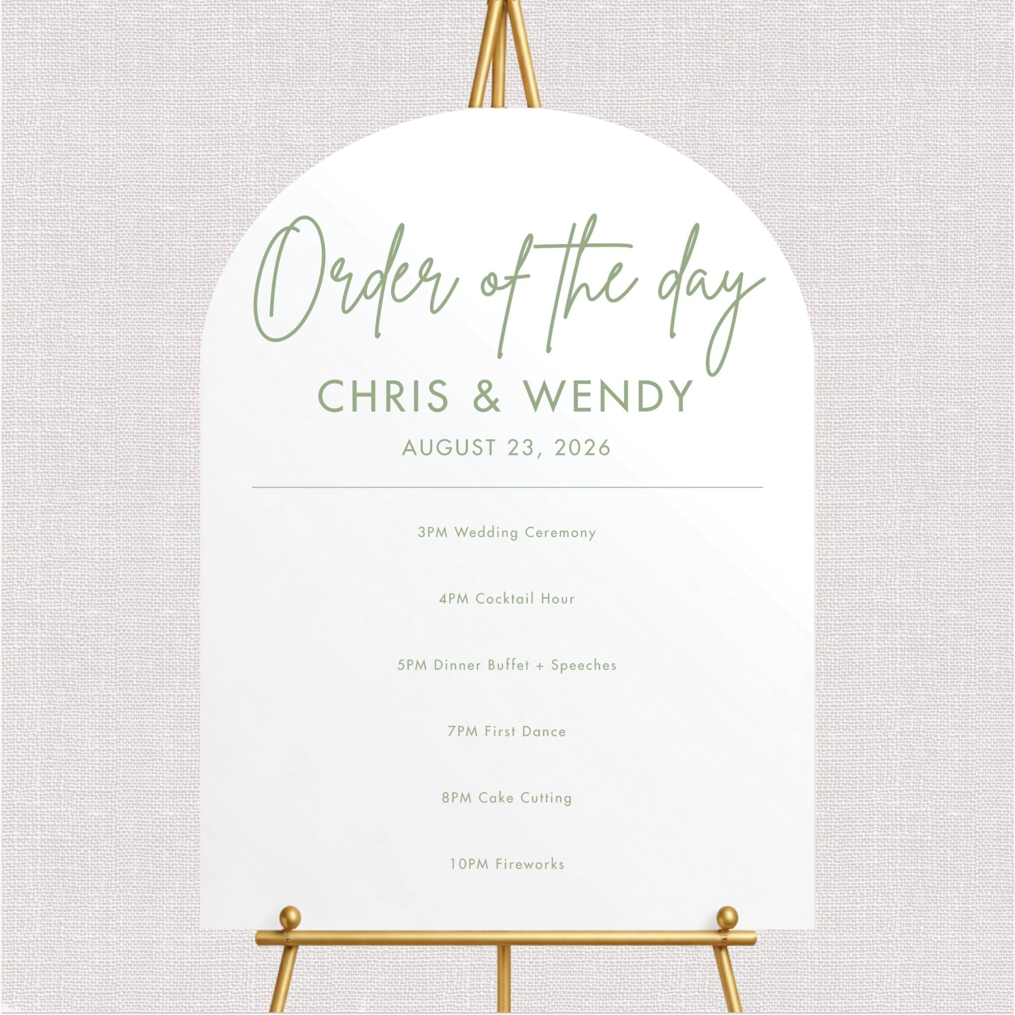 Modern Order of The Day Welcome Sign