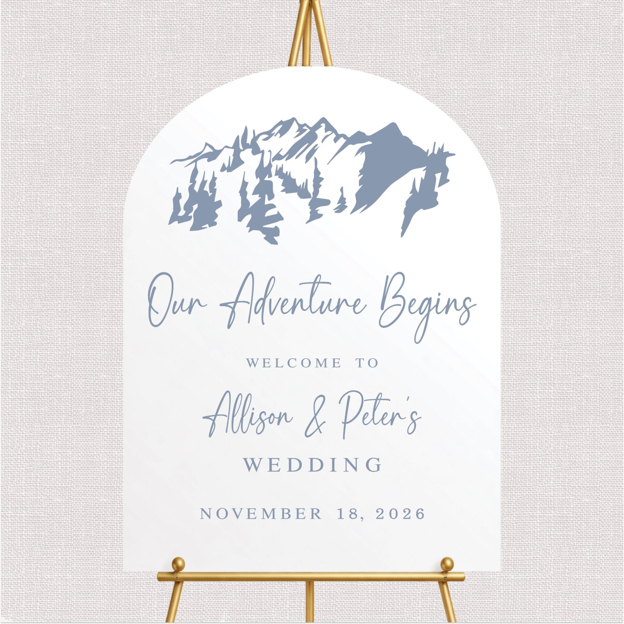 Our Adventure Begins Wedding Welcome Sign