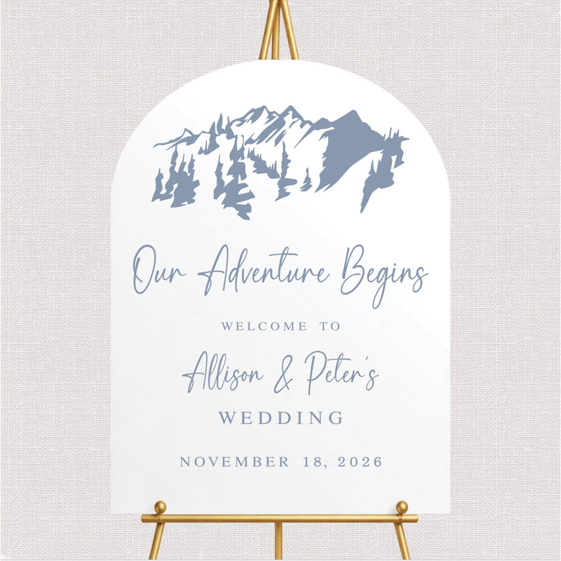 Our Adventure Begins Wedding Welcome Sign