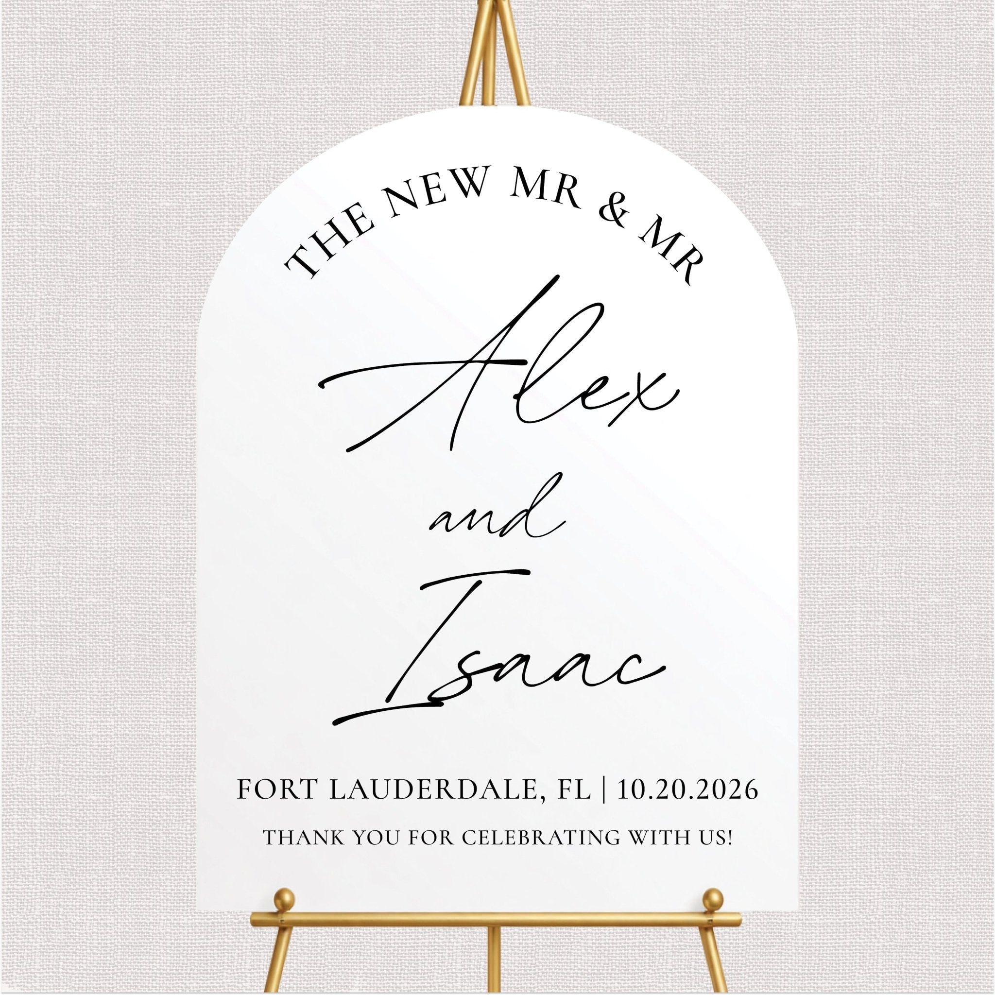 The New Mr & Mr LGBTQ Wedding Welcome Sign