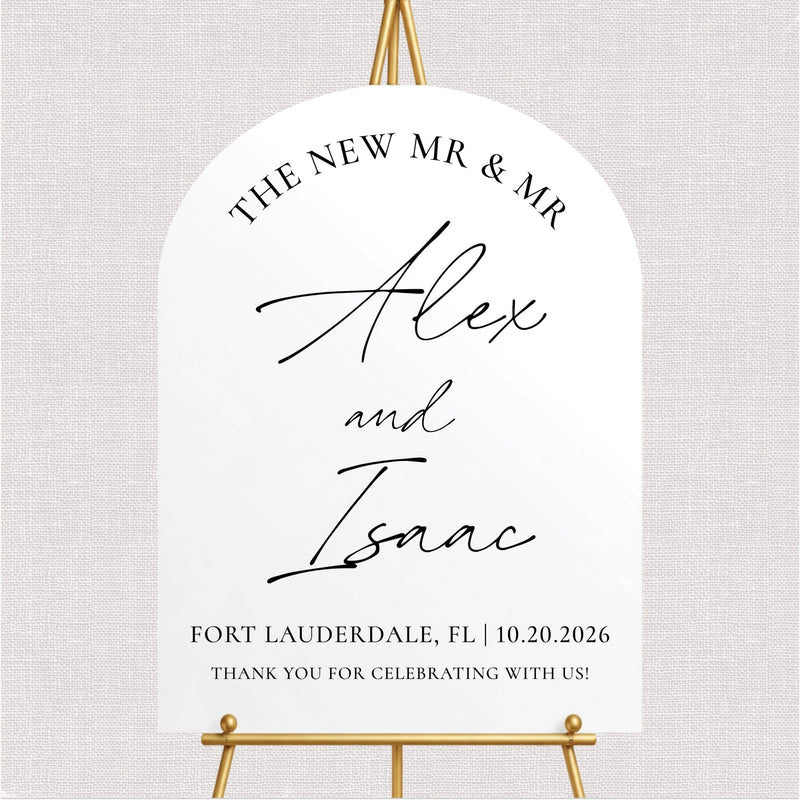 The New Mr & Mr LGBTQ Wedding Welcome Sign